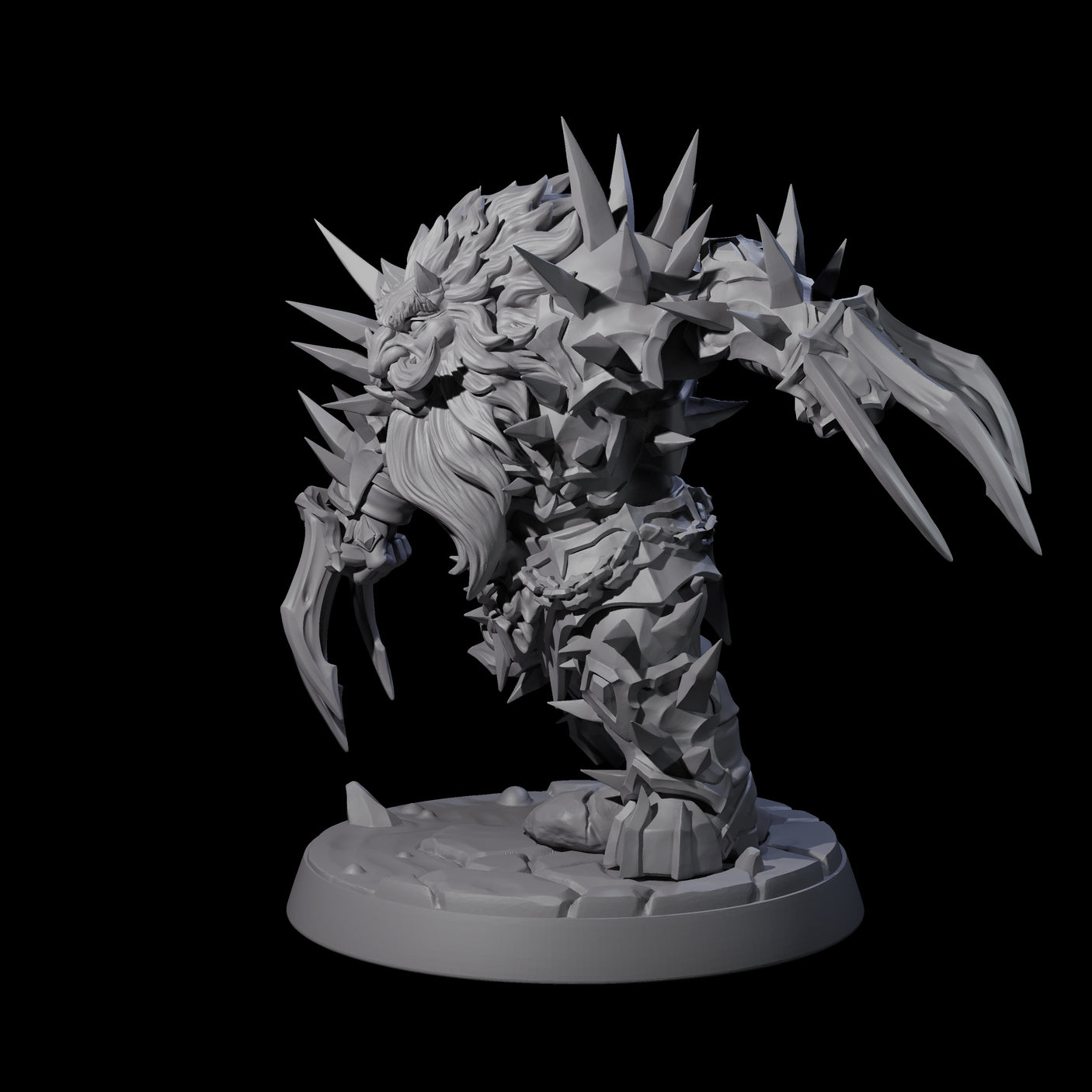 Spikey Deepcrust Dwarf Berserker Miniature for Dungeons and Dragons, Pathfinder or other TTRPGs