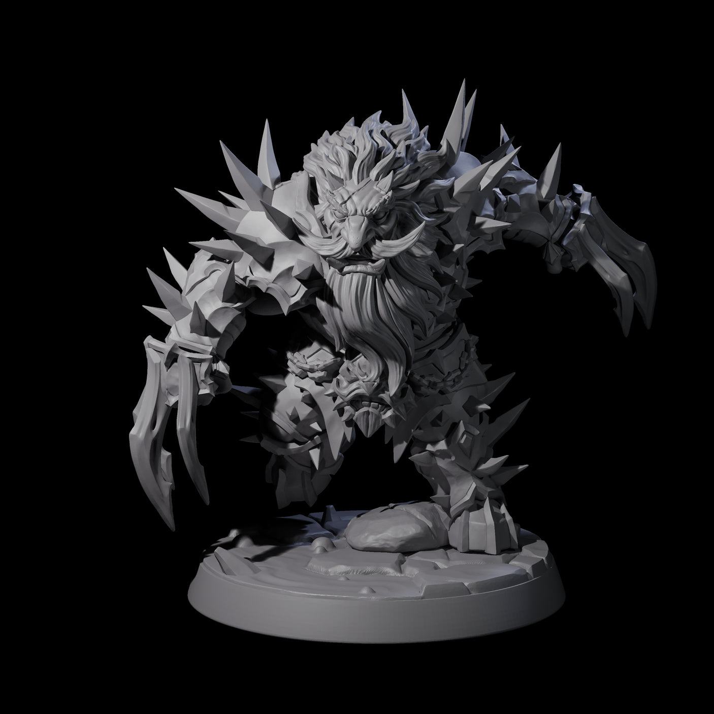 Spikey Deepcrust Dwarf Berserker Miniature for Dungeons and Dragons, Pathfinder or other TTRPGs