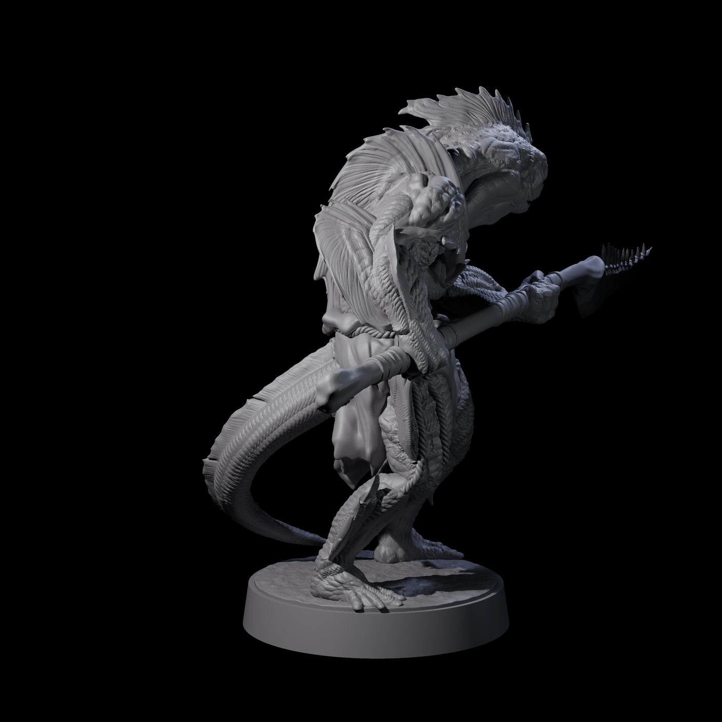 Spikey Sahuagin Attacker A Miniature for Dungeons and Dragons, Pathfinder or other TTRPGs