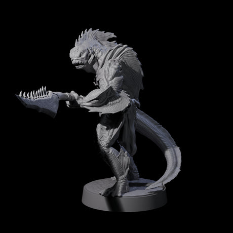 Spikey Sahuagin Attacker A Miniature for Dungeons and Dragons, Pathfinder or other TTRPGs