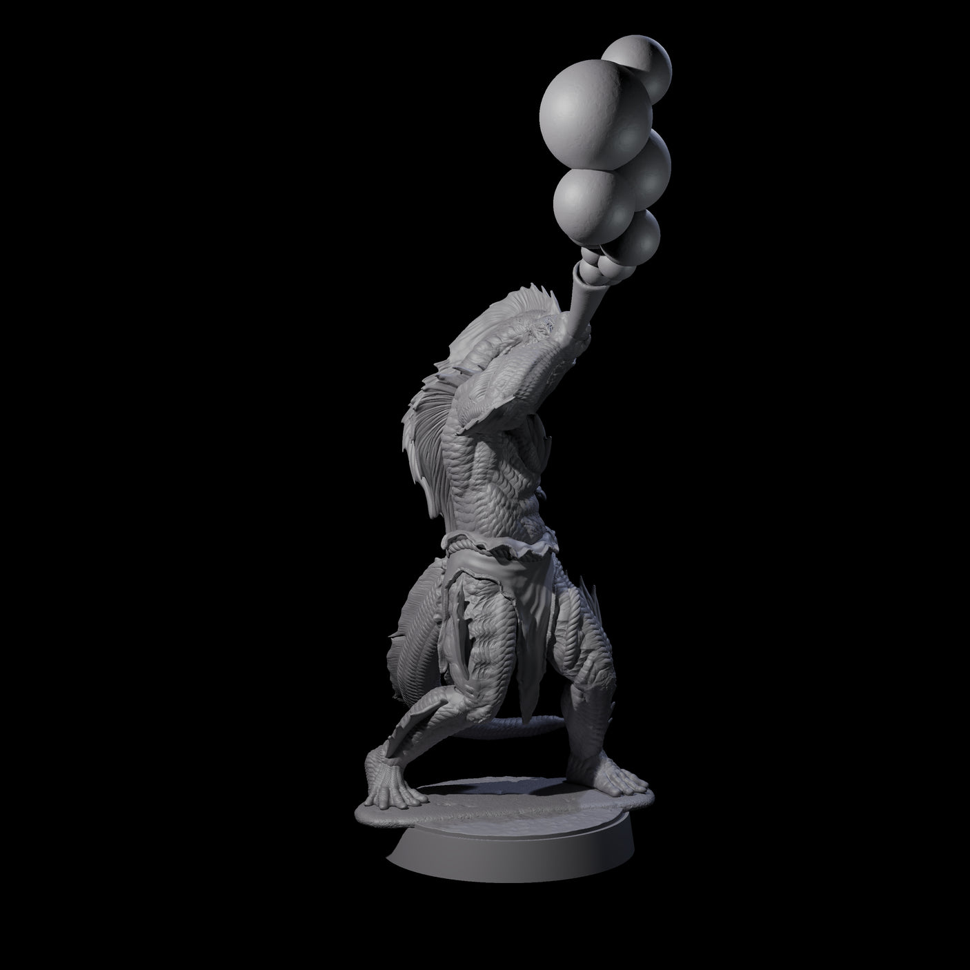 Spikey Sahuagin Attacker B Miniature for Dungeons and Dragons, Pathfinder or other TTRPGs