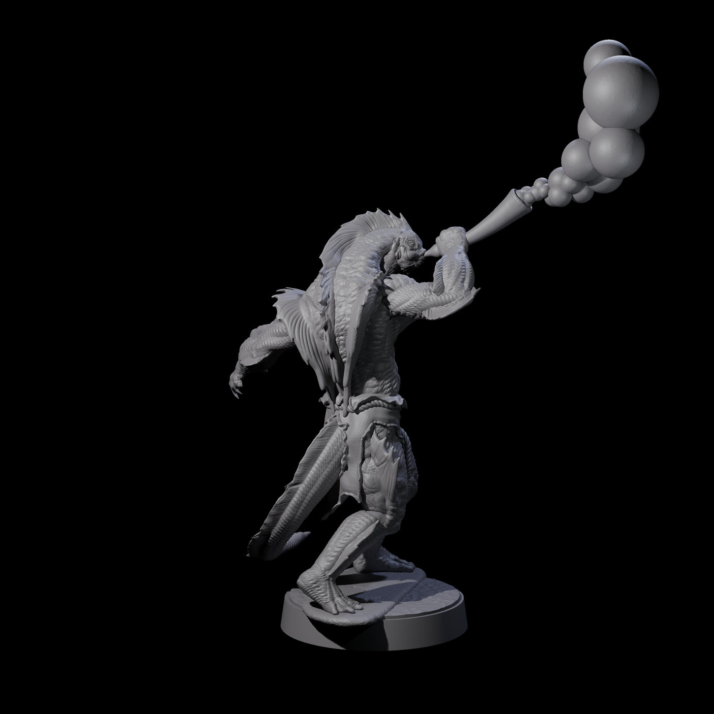 Spikey Sahuagin Attacker B Miniature for Dungeons and Dragons, Pathfinder or other TTRPGs