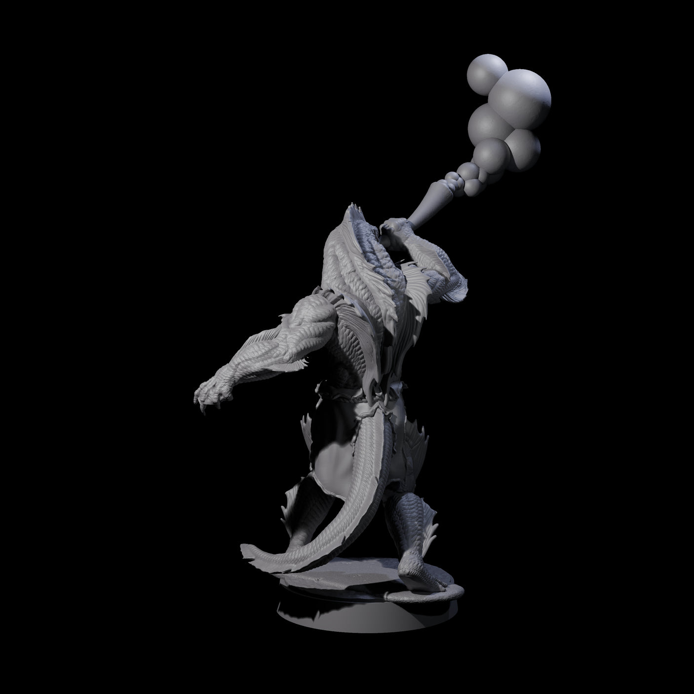 Spikey Sahuagin Attacker B Miniature for Dungeons and Dragons, Pathfinder or other TTRPGs