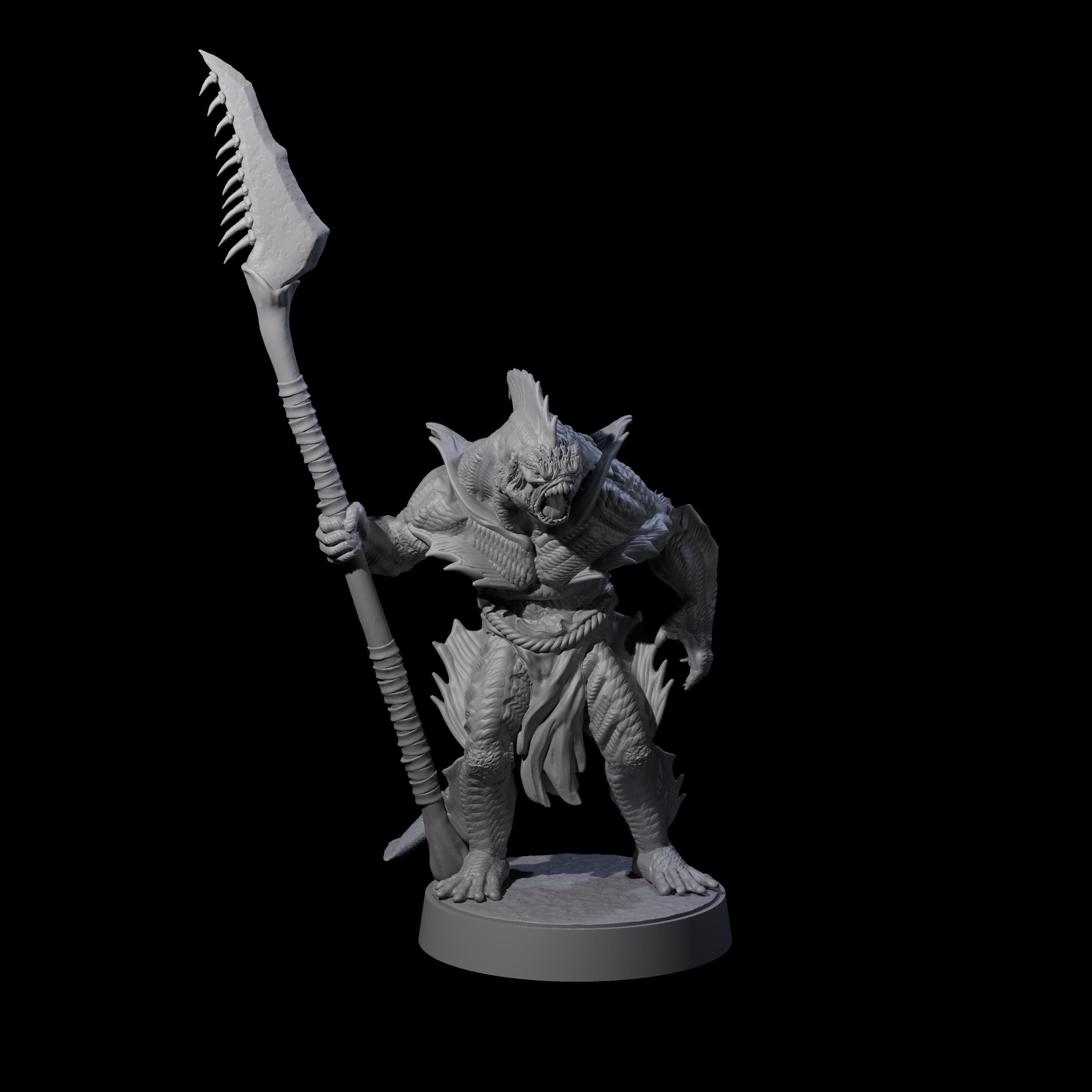 Spikey Sahuagin Attacker C Miniature for Dungeons and Dragons, Pathfinder or other TTRPGs