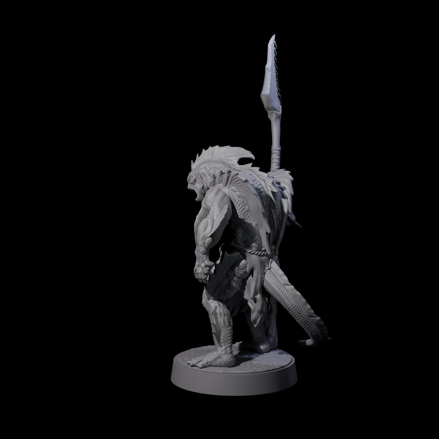 Spikey Sahuagin Attacker C Miniature for Dungeons and Dragons, Pathfinder or other TTRPGs
