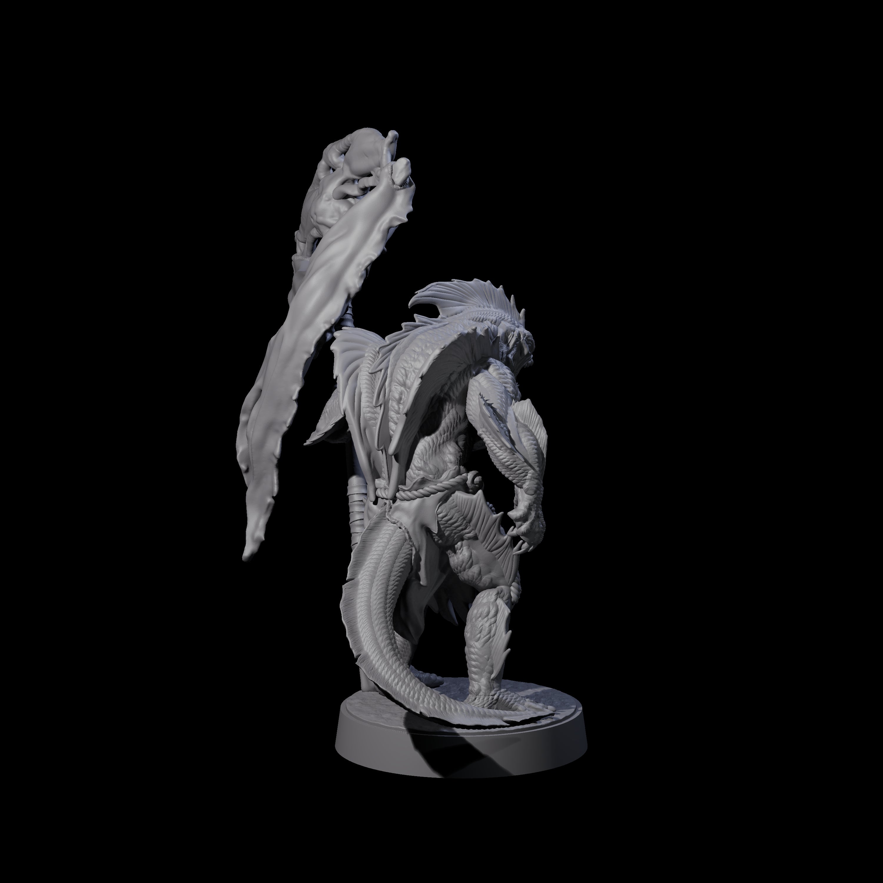 Spikey Sahuagin Attacker D Miniature for Dungeons and Dragons, Pathfinder or other TTRPGs