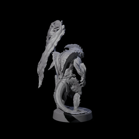Spikey Sahuagin Attacker D Miniature for Dungeons and Dragons, Pathfinder or other TTRPGs