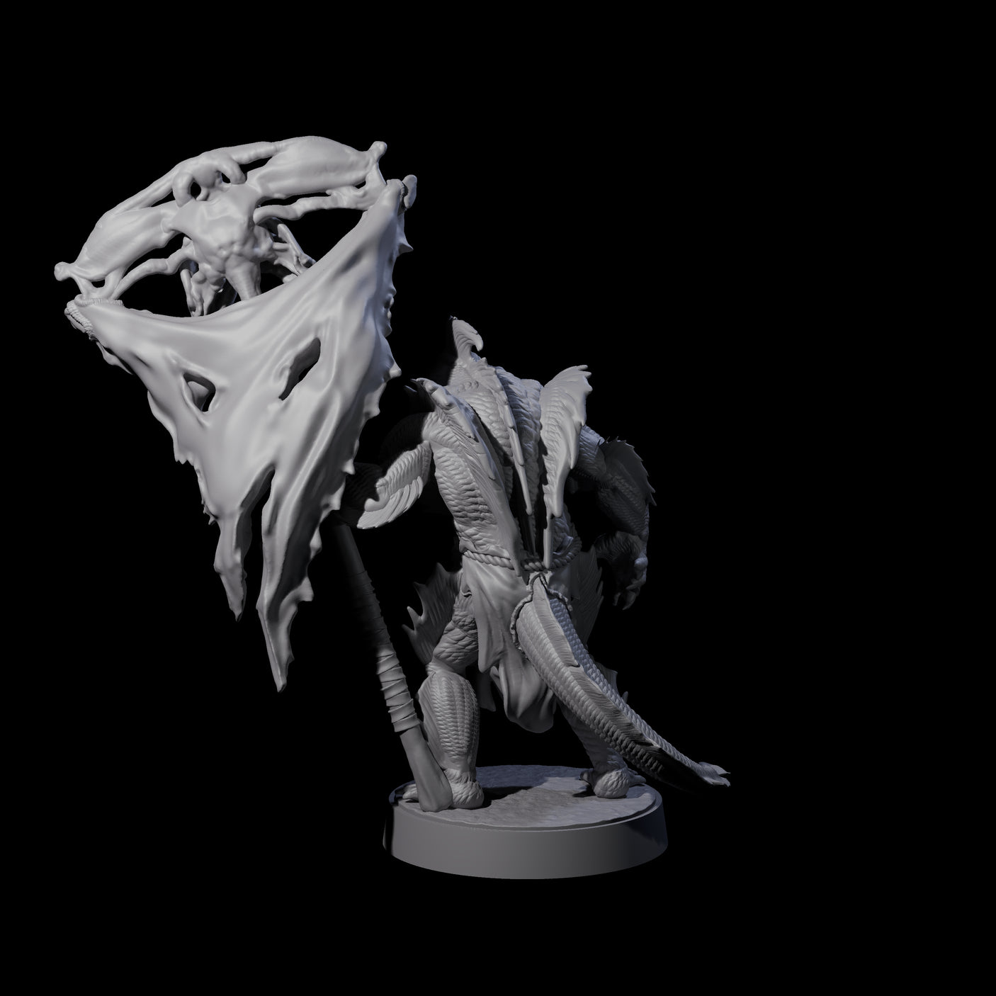 Spikey Sahuagin Attacker D Miniature for Dungeons and Dragons, Pathfinder or other TTRPGs