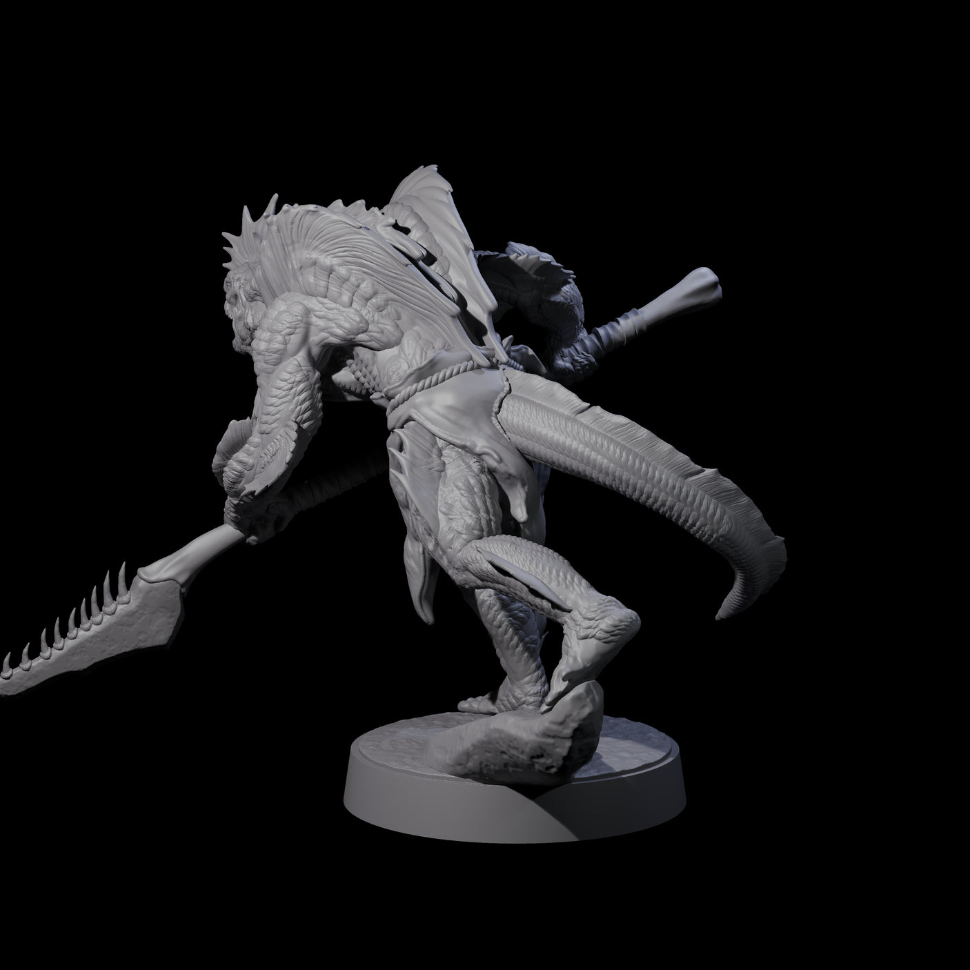 Spikey Sahuagin Attacker E Miniature for Dungeons and Dragons, Pathfinder or other TTRPGs