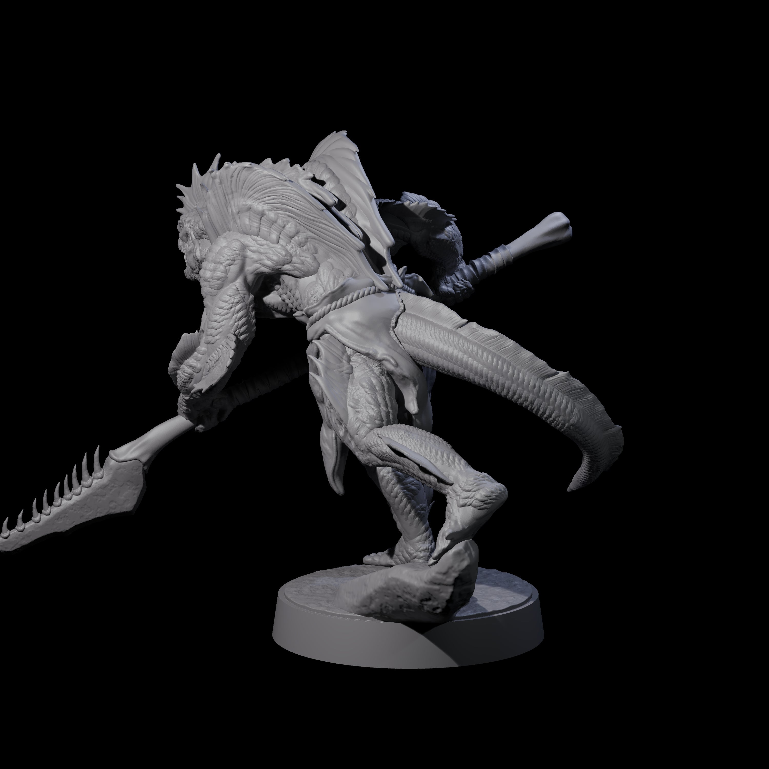 Spikey Sahuagin Attacker E Miniature for Dungeons and Dragons, Pathfinder or other TTRPGs