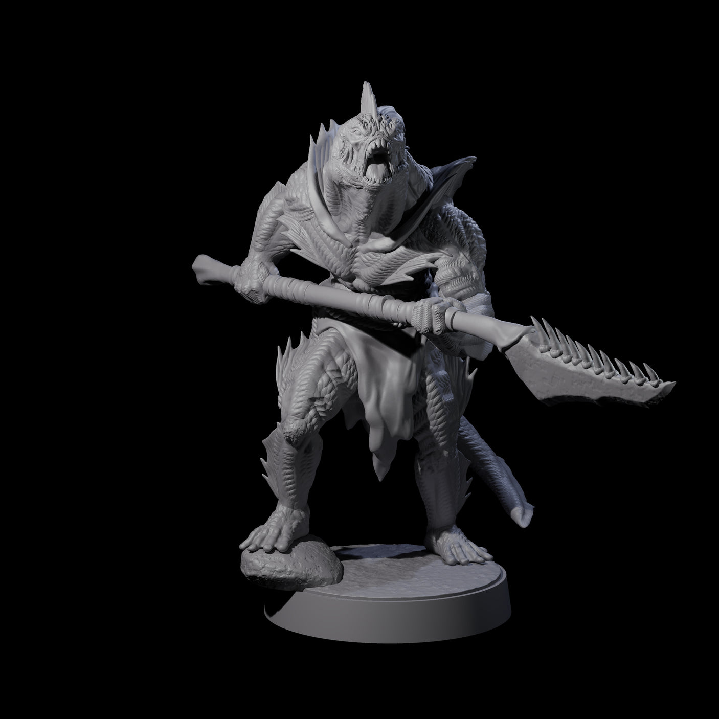 Spikey Sahuagin Attacker F Miniature for Dungeons and Dragons, Pathfinder or other TTRPGs