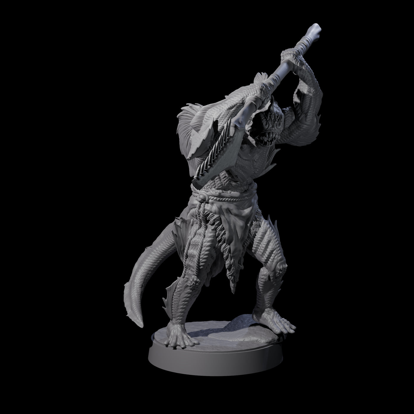 Spikey Sahuagin Attacker G Miniature for Dungeons and Dragons, Pathfinder or other TTRPGs