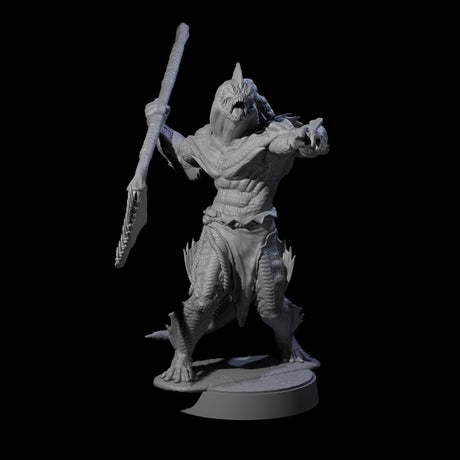 Spikey Sahuagin Attacker H Miniature for Dungeons and Dragons, Pathfinder or other TTRPGs
