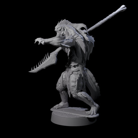 Spikey Sahuagin Attacker H Miniature for Dungeons and Dragons, Pathfinder or other TTRPGs