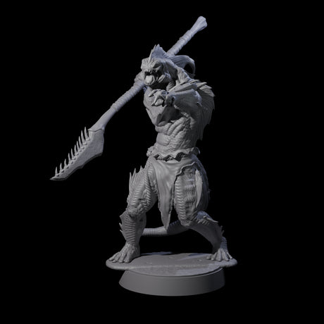 Spikey Sahuagin Attacker H Miniature for Dungeons and Dragons, Pathfinder or other TTRPGs