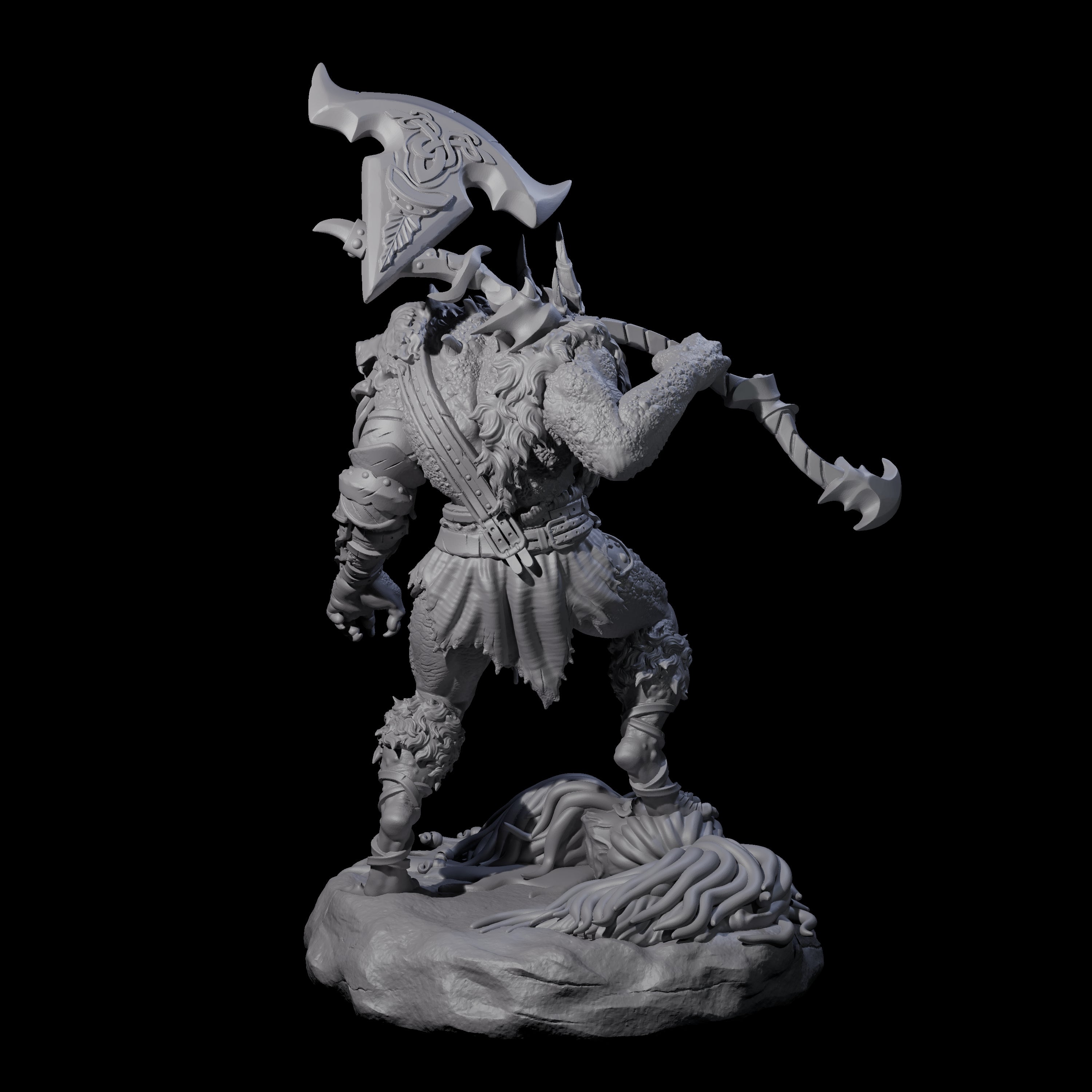 Spiky Dragonborn Barbarian Miniature for Dungeons and Dragons, Pathfinder or other TTRPGs