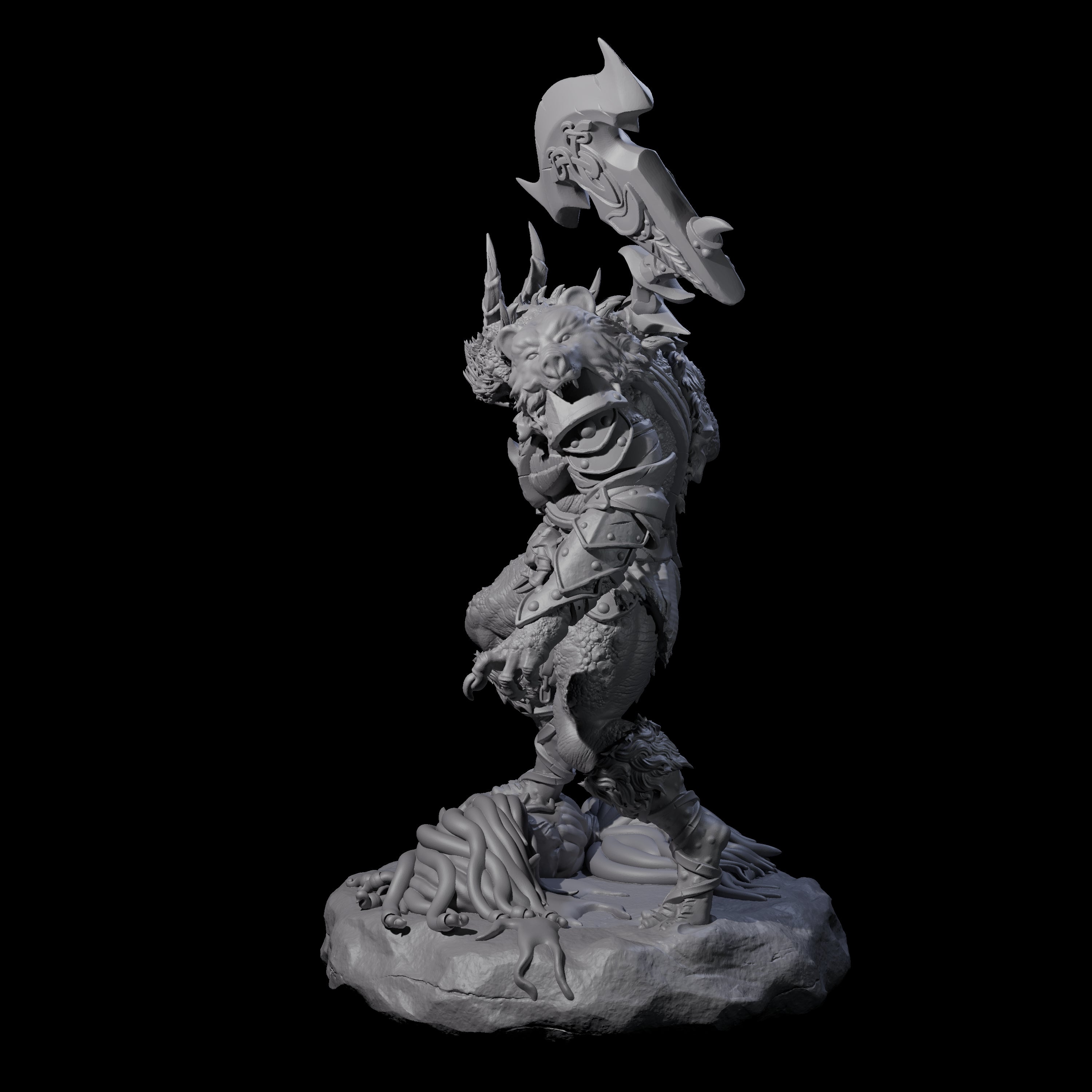 Spiky Dragonborn Barbarian Miniature for Dungeons and Dragons, Pathfinder or other TTRPGs