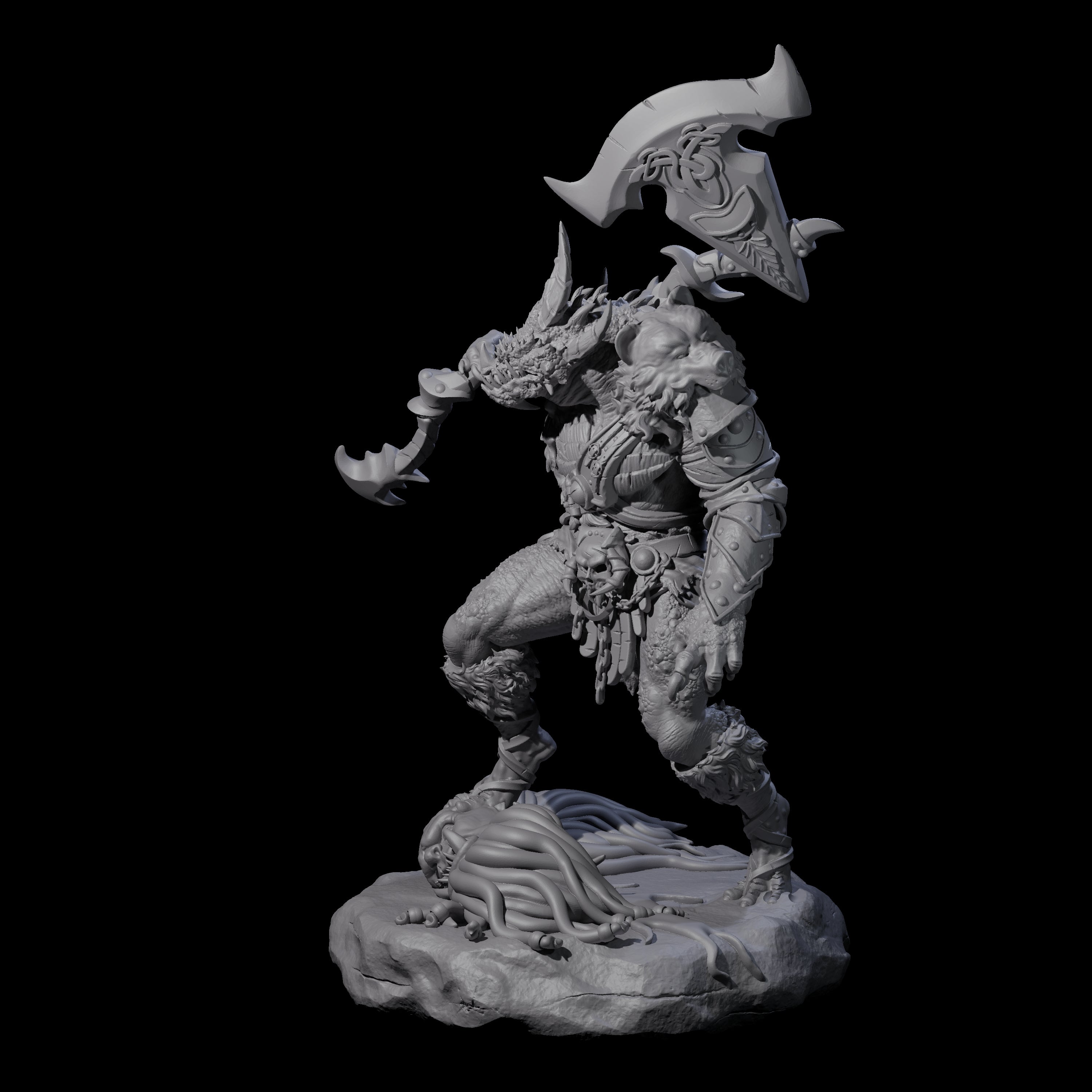 Spiky Dragonborn Barbarian Miniature for Dungeons and Dragons, Pathfinder or other TTRPGs