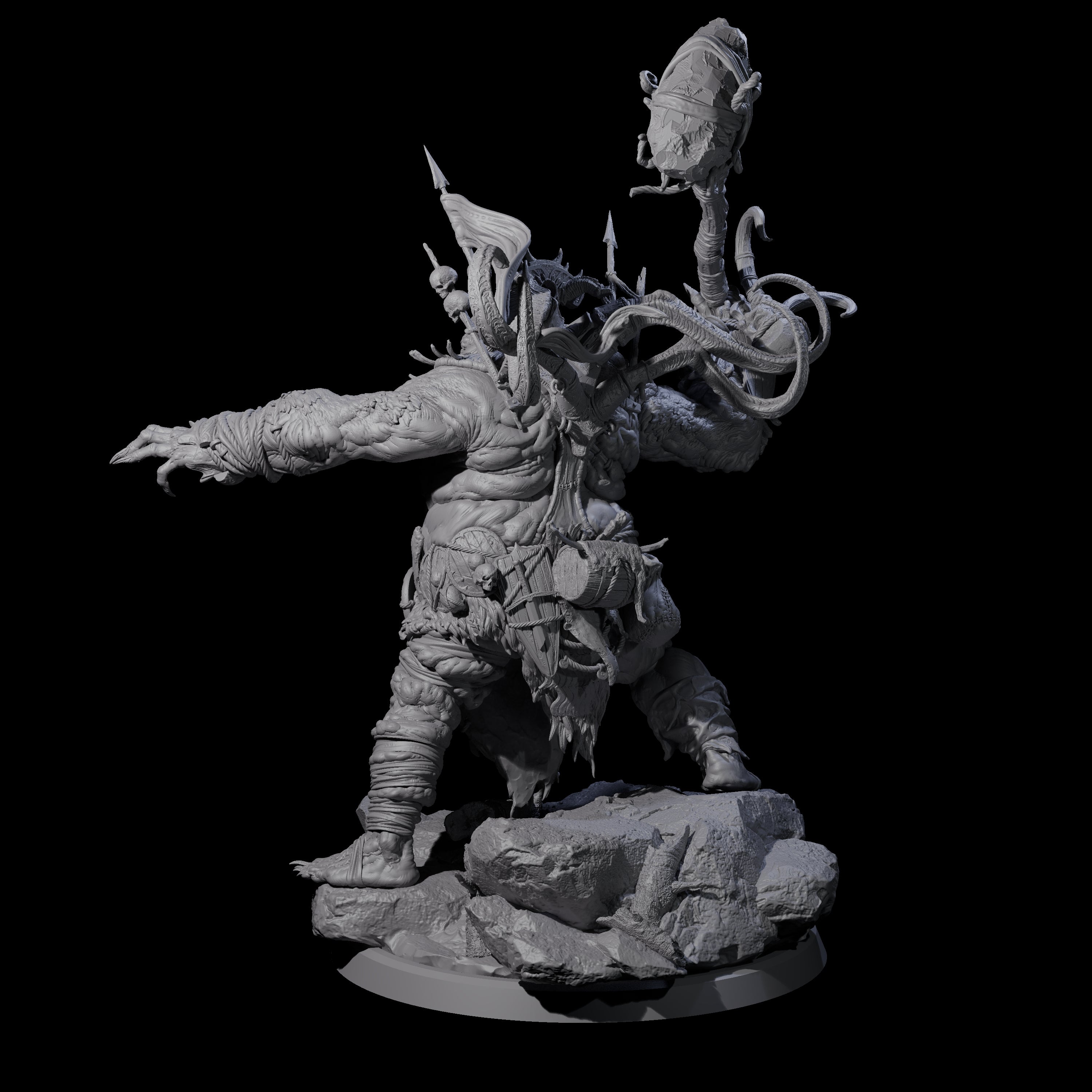 Spiky Hill Giant Matron A Miniature for Dungeons and Dragons, Pathfinder or other TTRPGs