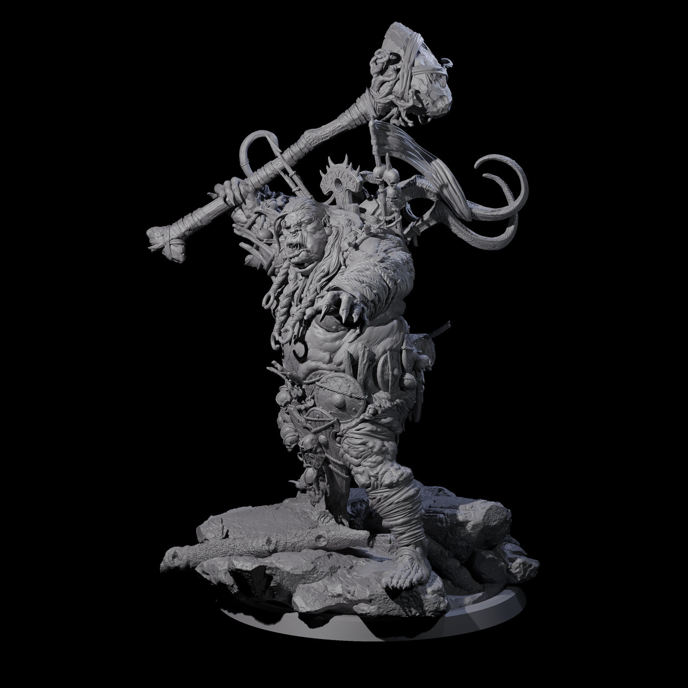Spiky Hill Giant Matron A Miniature for Dungeons and Dragons, Pathfinder or other TTRPGs