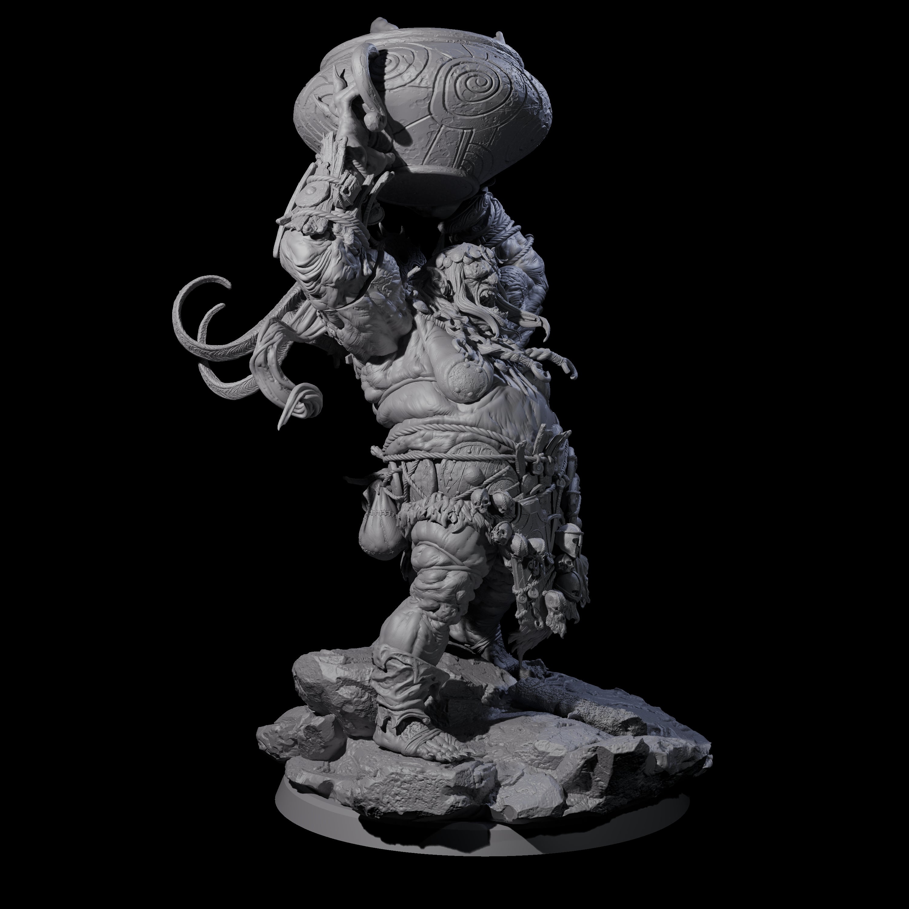 Spiky Hill Giant Matron B Miniature for Dungeons and Dragons, Pathfinder or other TTRPGs