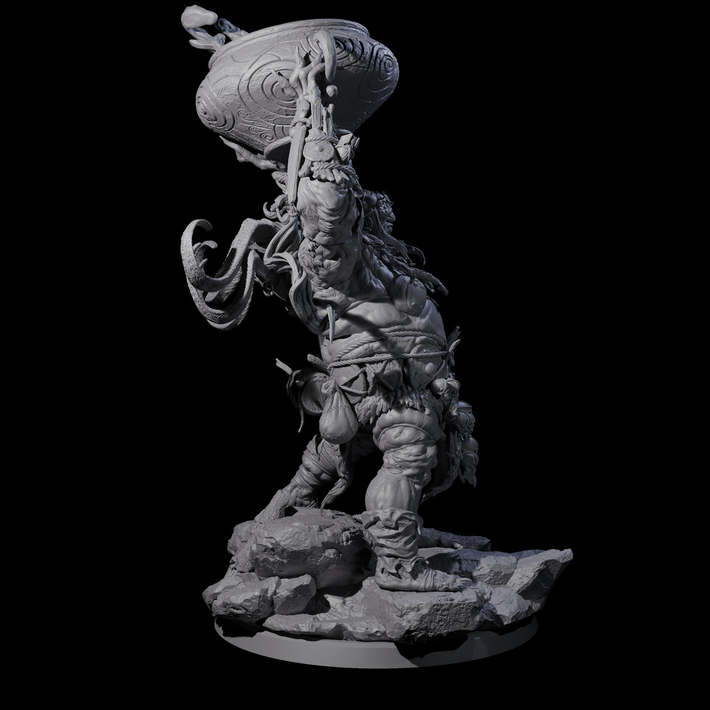 Spiky Hill Giant Matron B Miniature for Dungeons and Dragons, Pathfinder or other TTRPGs