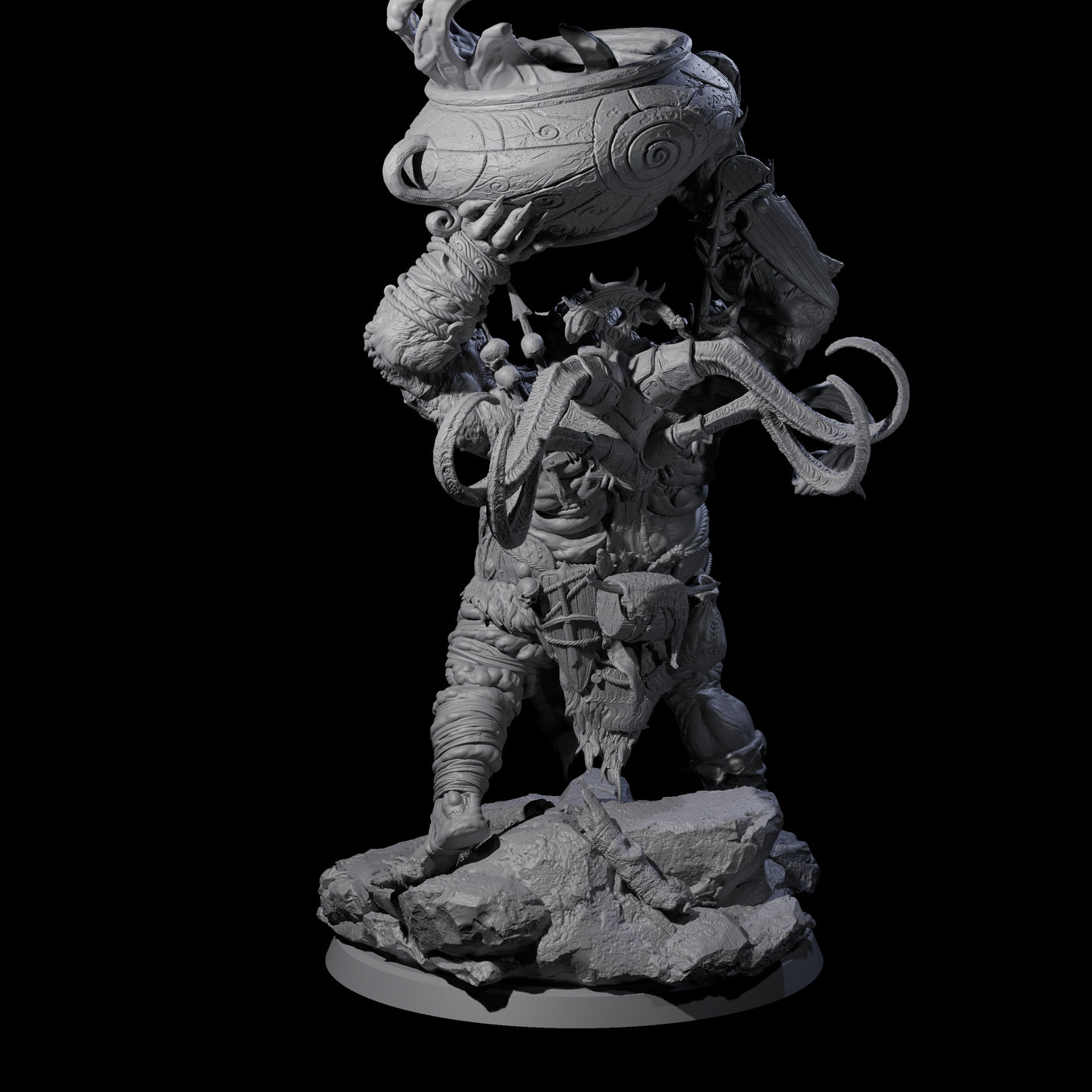 Spiky Hill Giant Matron B Miniature for Dungeons and Dragons, Pathfinder or other TTRPGs