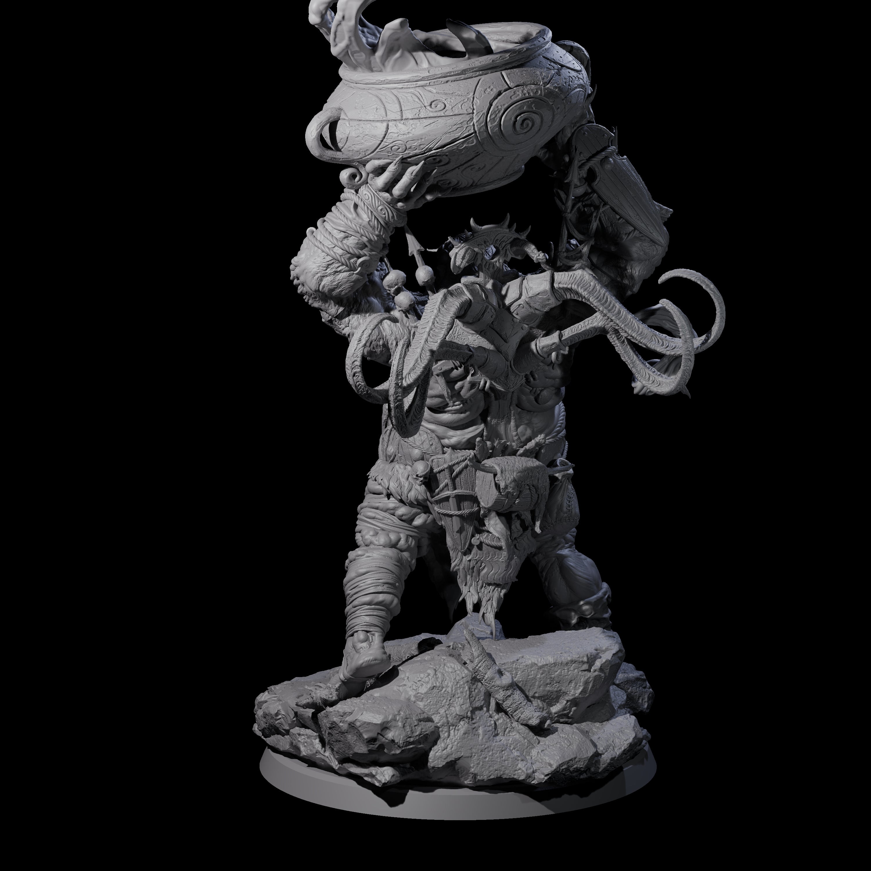 Spiky Hill Giant Matron B Miniature for Dungeons and Dragons, Pathfinder or other TTRPGs