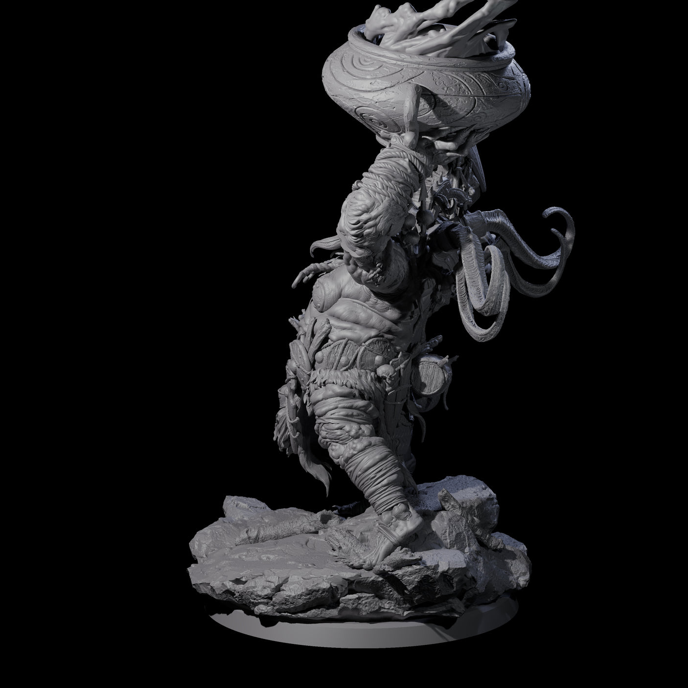 Spiky Hill Giant Matron B Miniature for Dungeons and Dragons, Pathfinder or other TTRPGs
