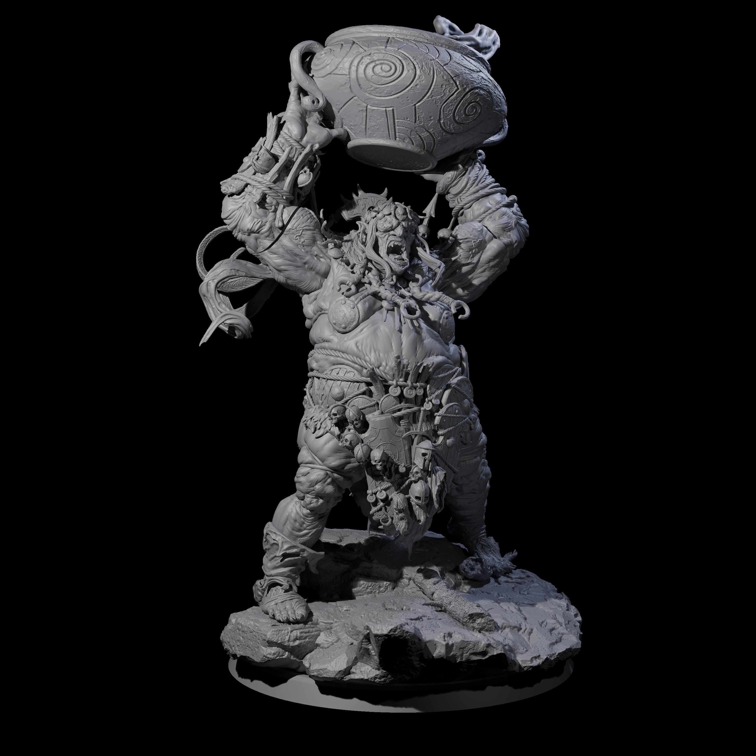 Spiky Hill Giant Matron B Miniature for Dungeons and Dragons, Pathfinder or other TTRPGs