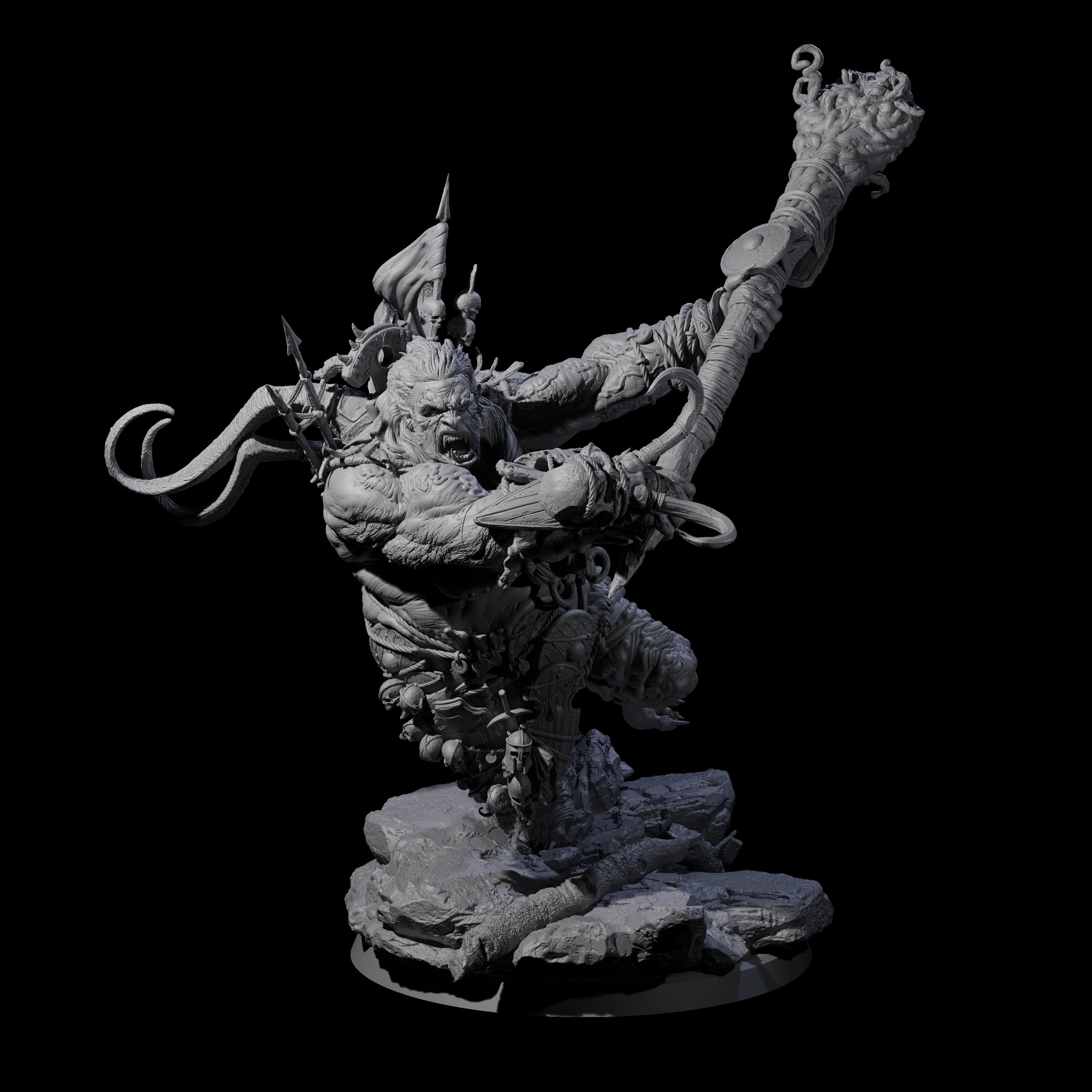 Spiky Hill Giant Matron C Miniature for Dungeons and Dragons, Pathfinder or other TTRPGs