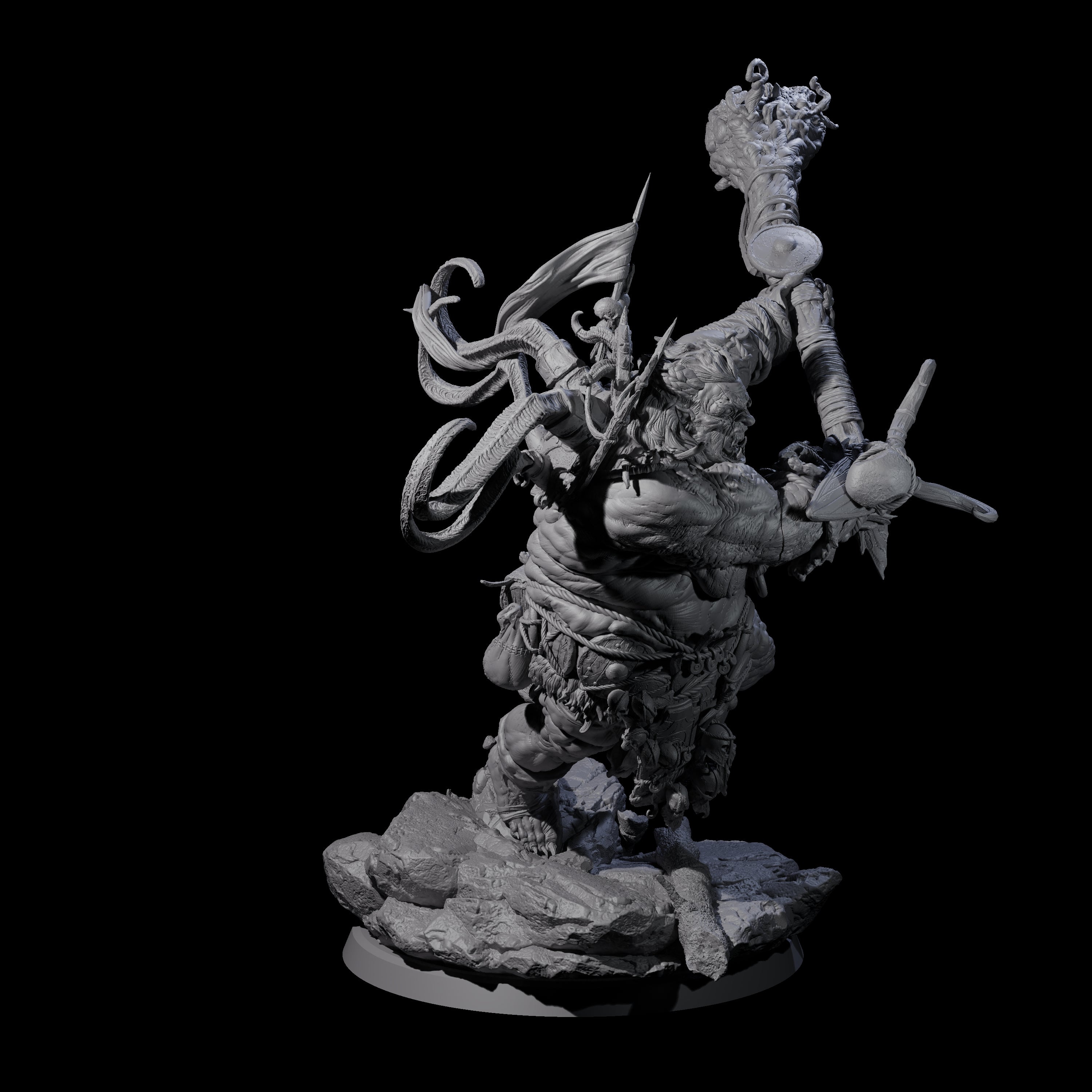 Spiky Hill Giant Matron C Miniature for Dungeons and Dragons, Pathfinder or other TTRPGs