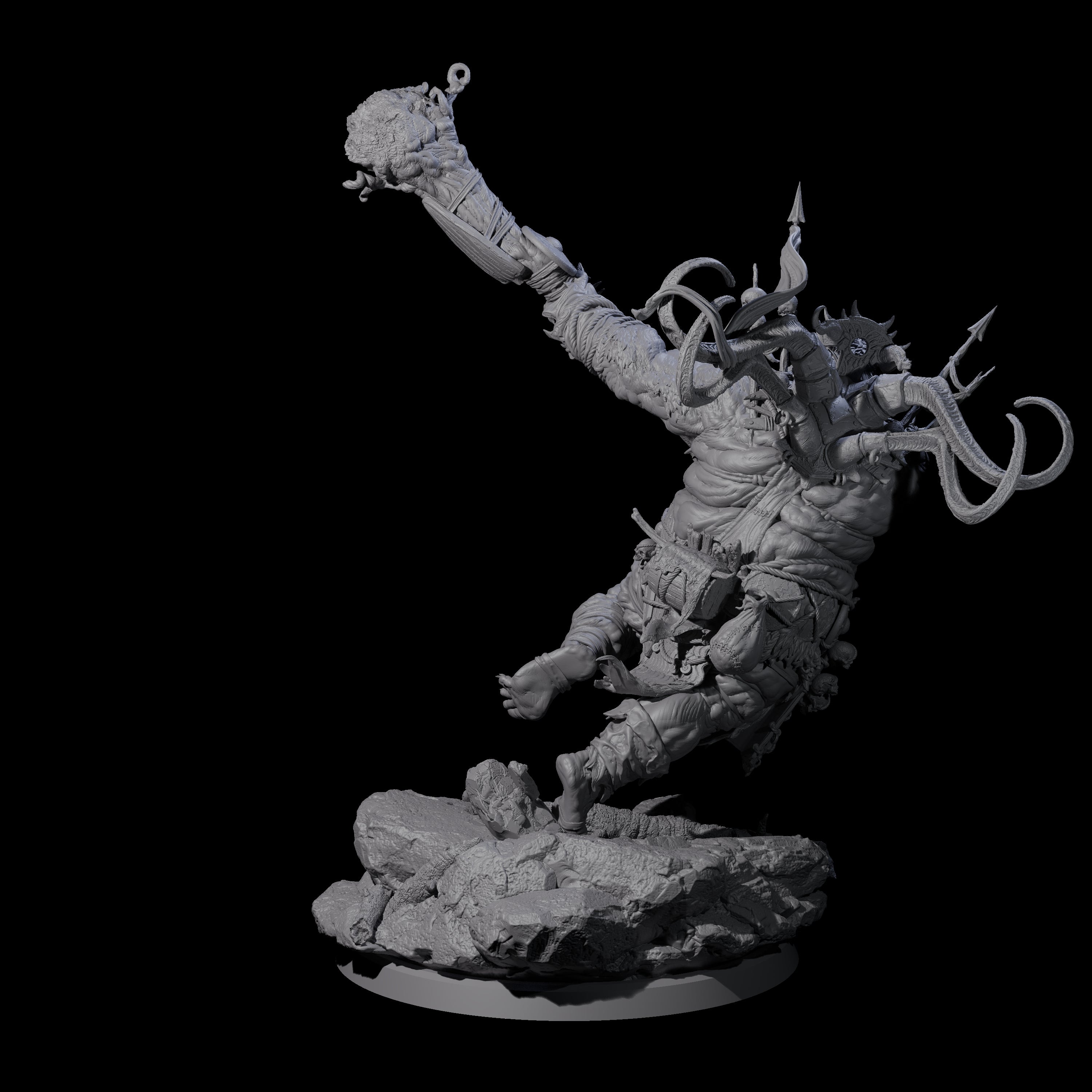 Spiky Hill Giant Matron C Miniature for Dungeons and Dragons, Pathfinder or other TTRPGs