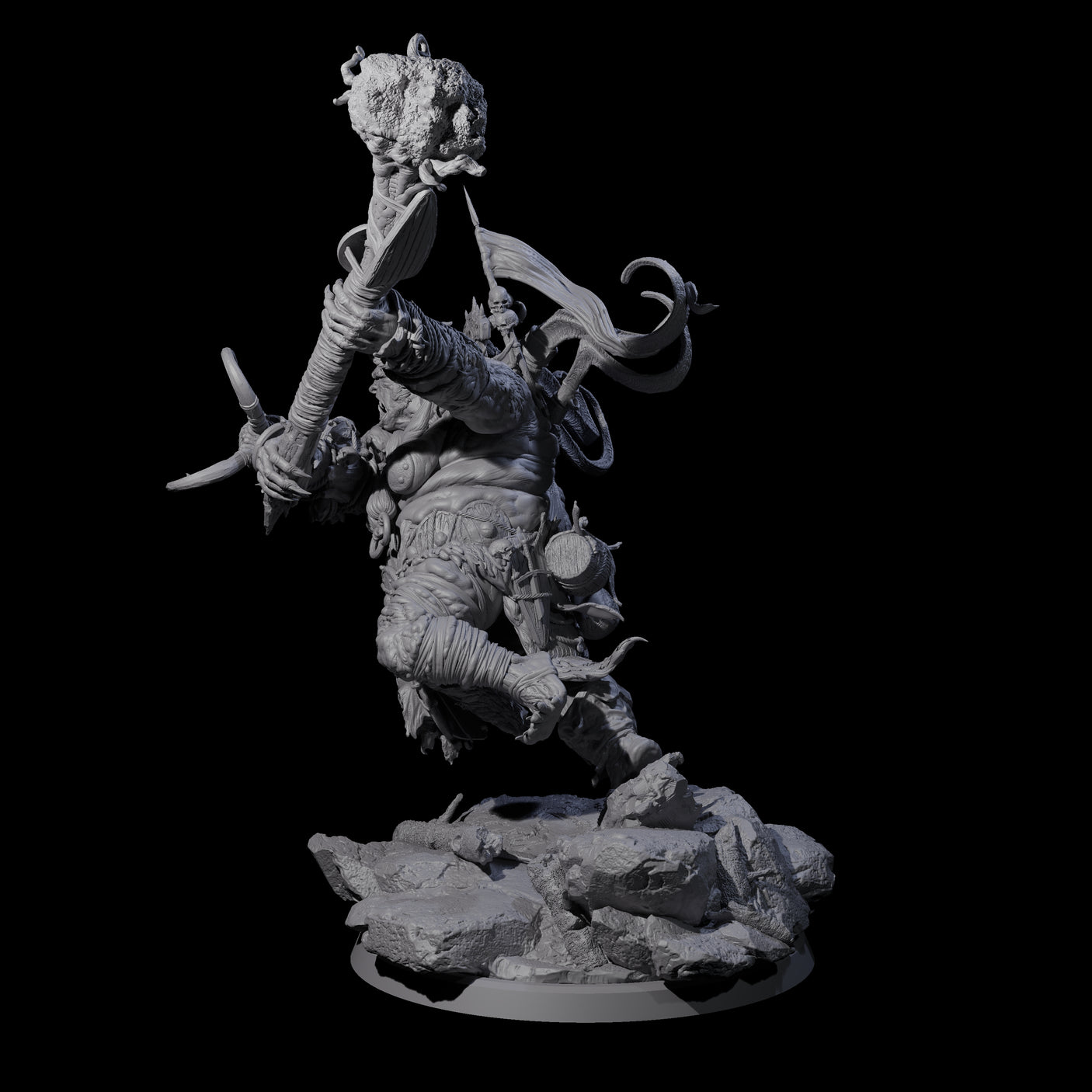 Spiky Hill Giant Matron C Miniature for Dungeons and Dragons, Pathfinder or other TTRPGs
