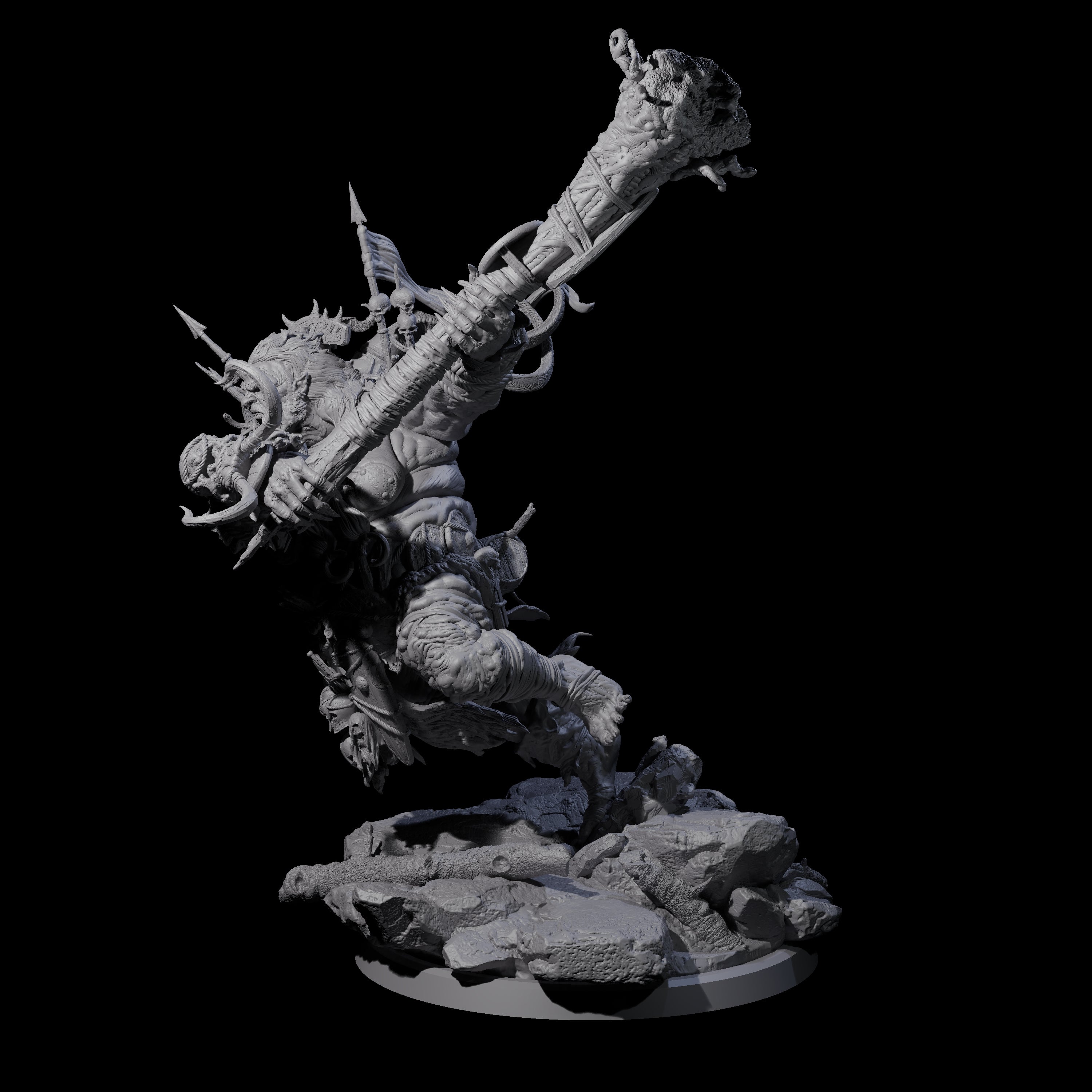 Spiky Hill Giant Matron C Miniature for Dungeons and Dragons, Pathfinder or other TTRPGs