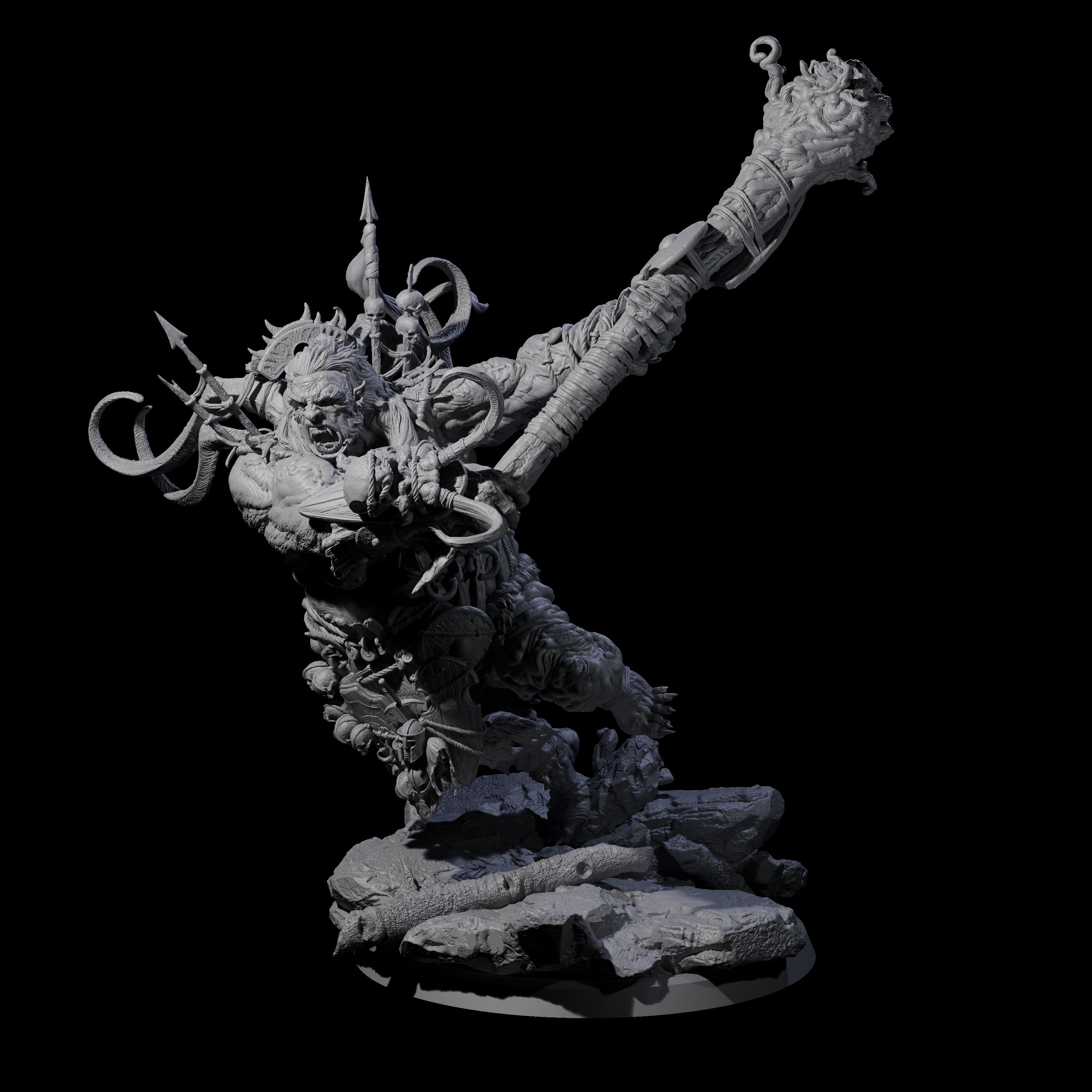 Spiky Hill Giant Matron C Miniature for Dungeons and Dragons, Pathfinder or other TTRPGs