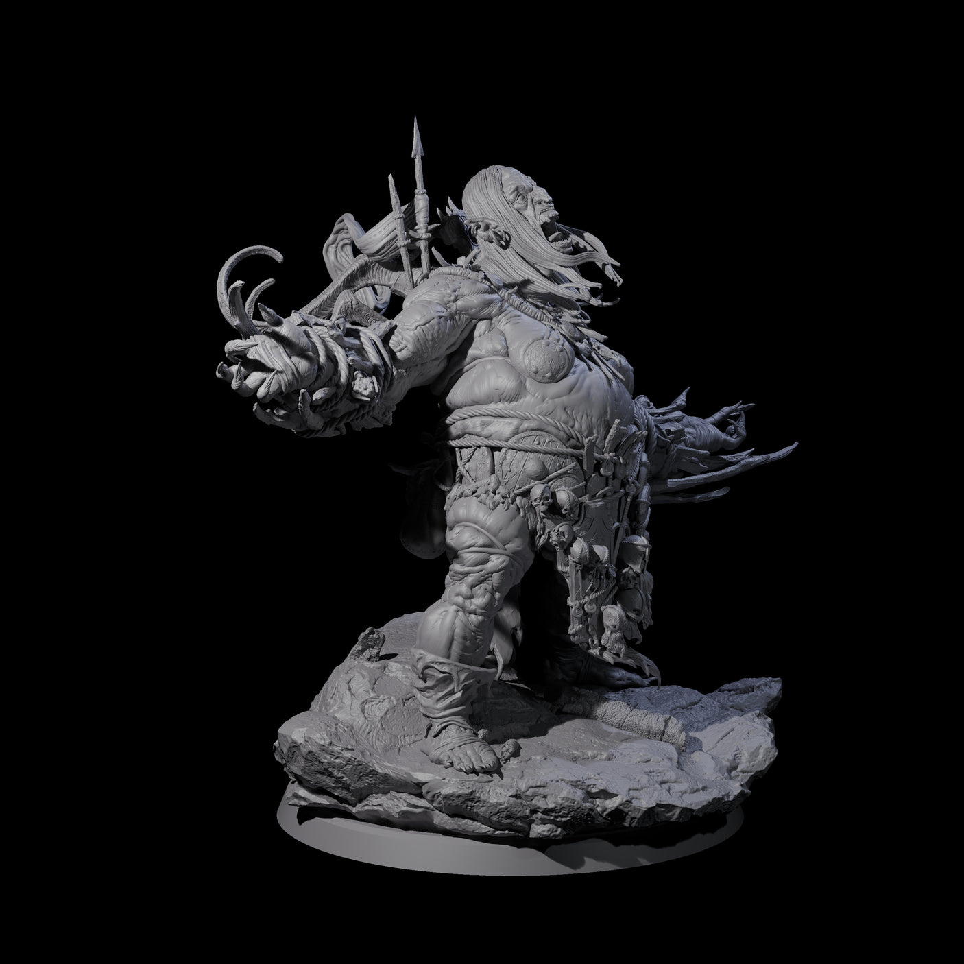 Spiky Hill Giant Matron D Miniature for Dungeons and Dragons, Pathfinder or other TTRPGs
