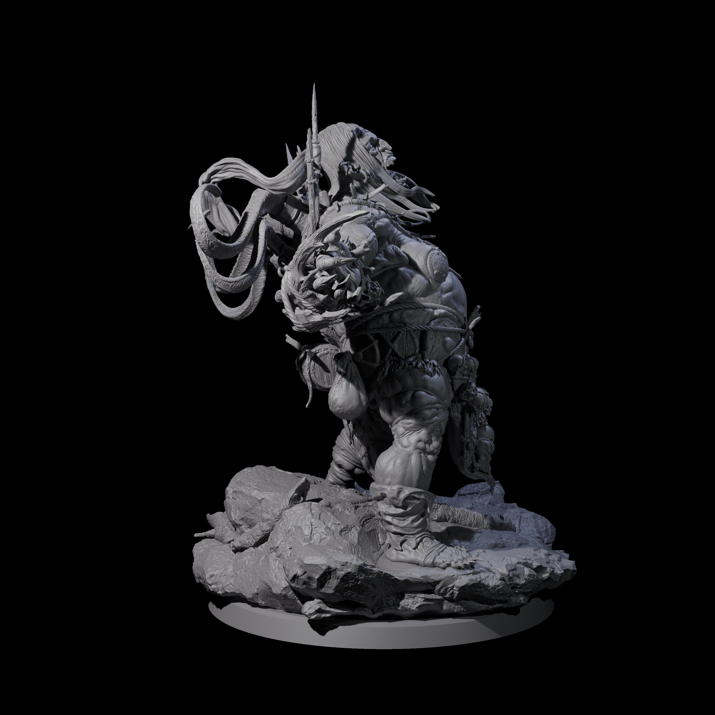 Spiky Hill Giant Matron D Miniature for Dungeons and Dragons, Pathfinder or other TTRPGs