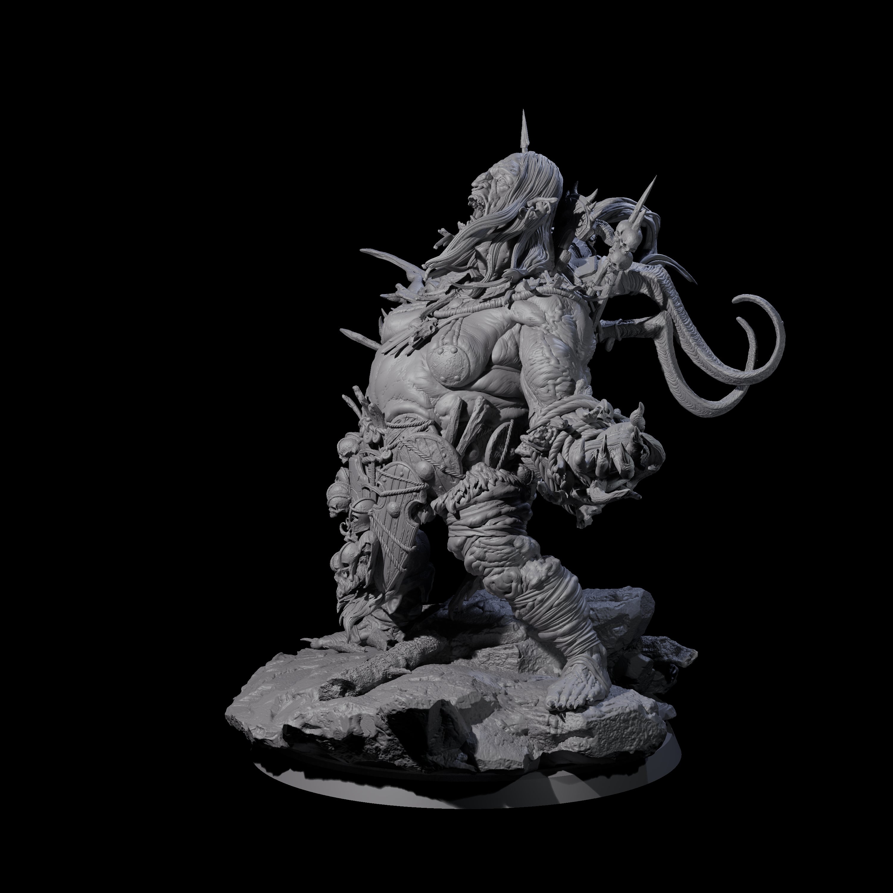 Spiky Hill Giant Matron D Miniature for Dungeons and Dragons, Pathfinder or other TTRPGs