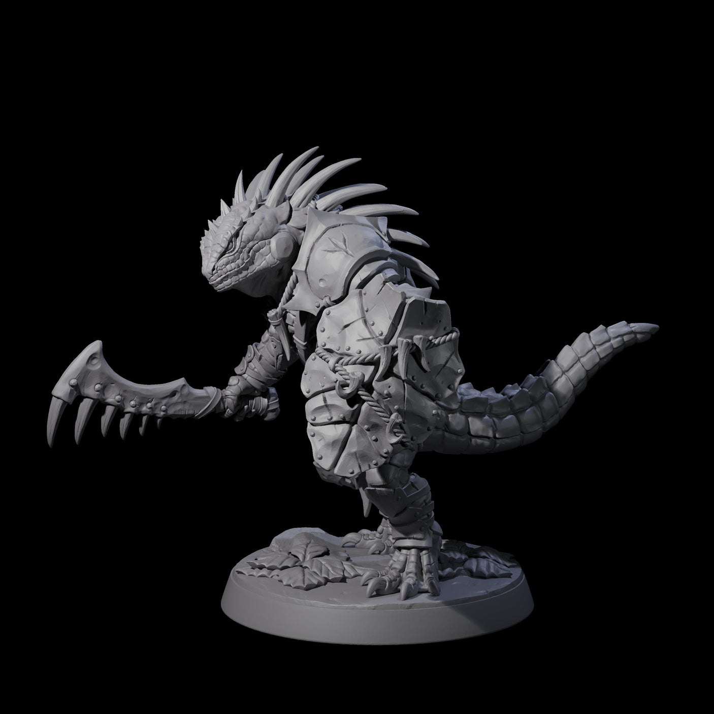 Spiky Lizardfolk A Miniature for Dungeons and Dragons, Pathfinder or other TTRPGs