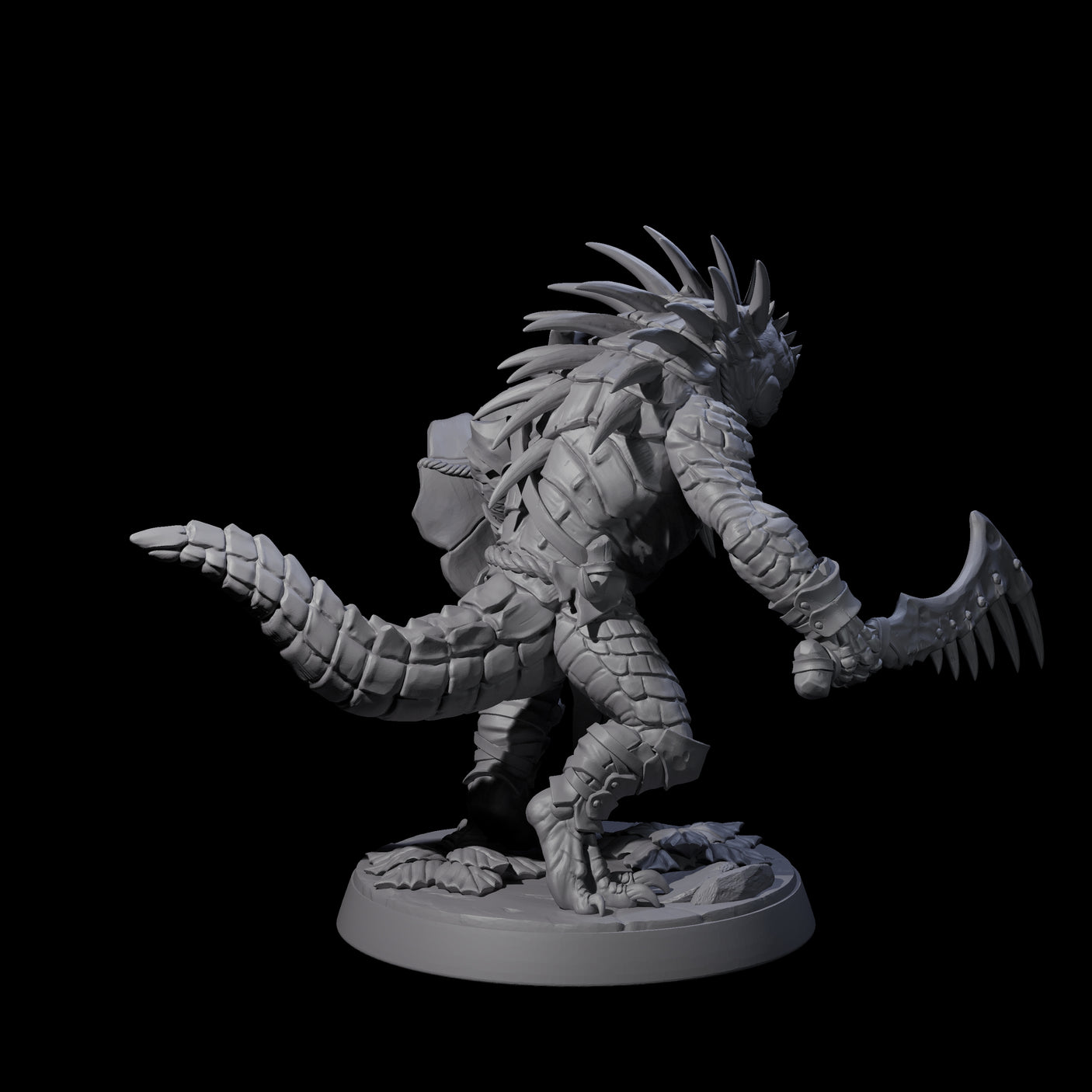 Spiky Lizardfolk A Miniature for Dungeons and Dragons, Pathfinder or other TTRPGs