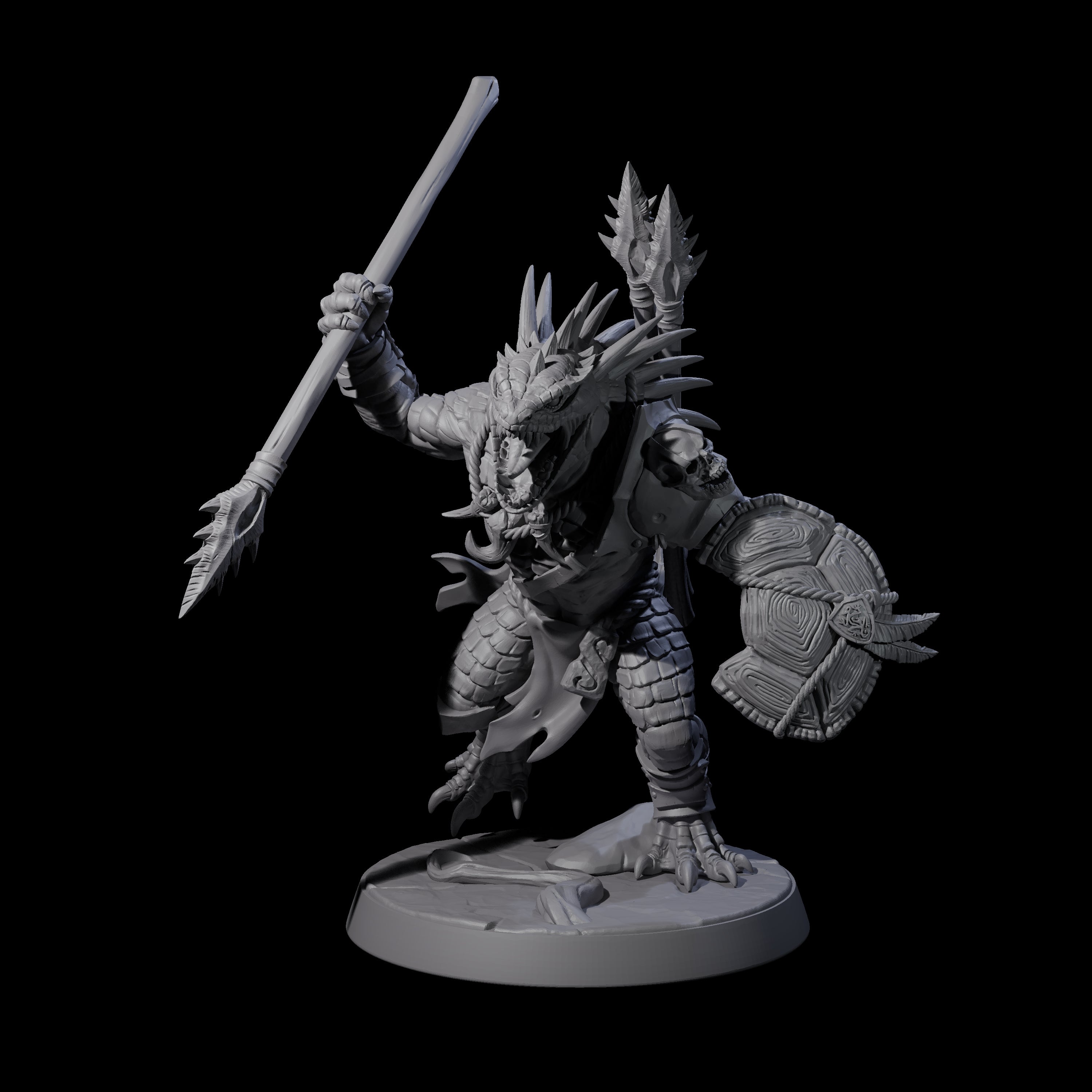 Spiky Lizardfolk B Miniature for Dungeons and Dragons, Pathfinder or other TTRPGs