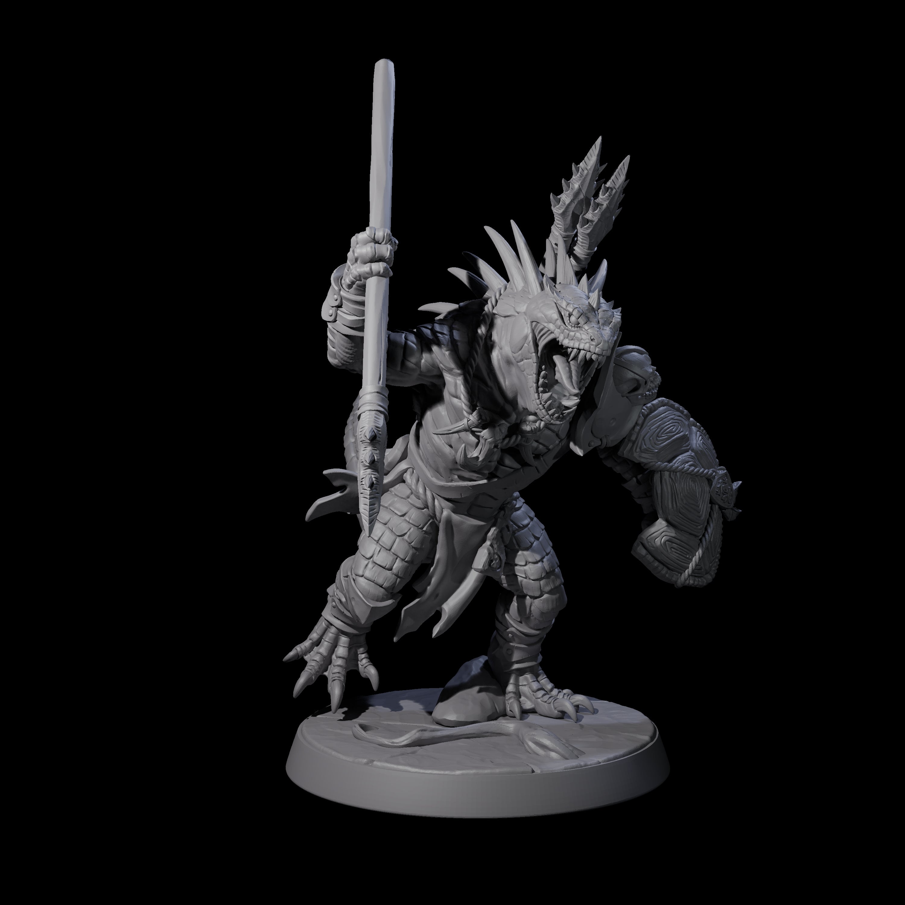 Spiky Lizardfolk B Miniature for Dungeons and Dragons, Pathfinder or other TTRPGs