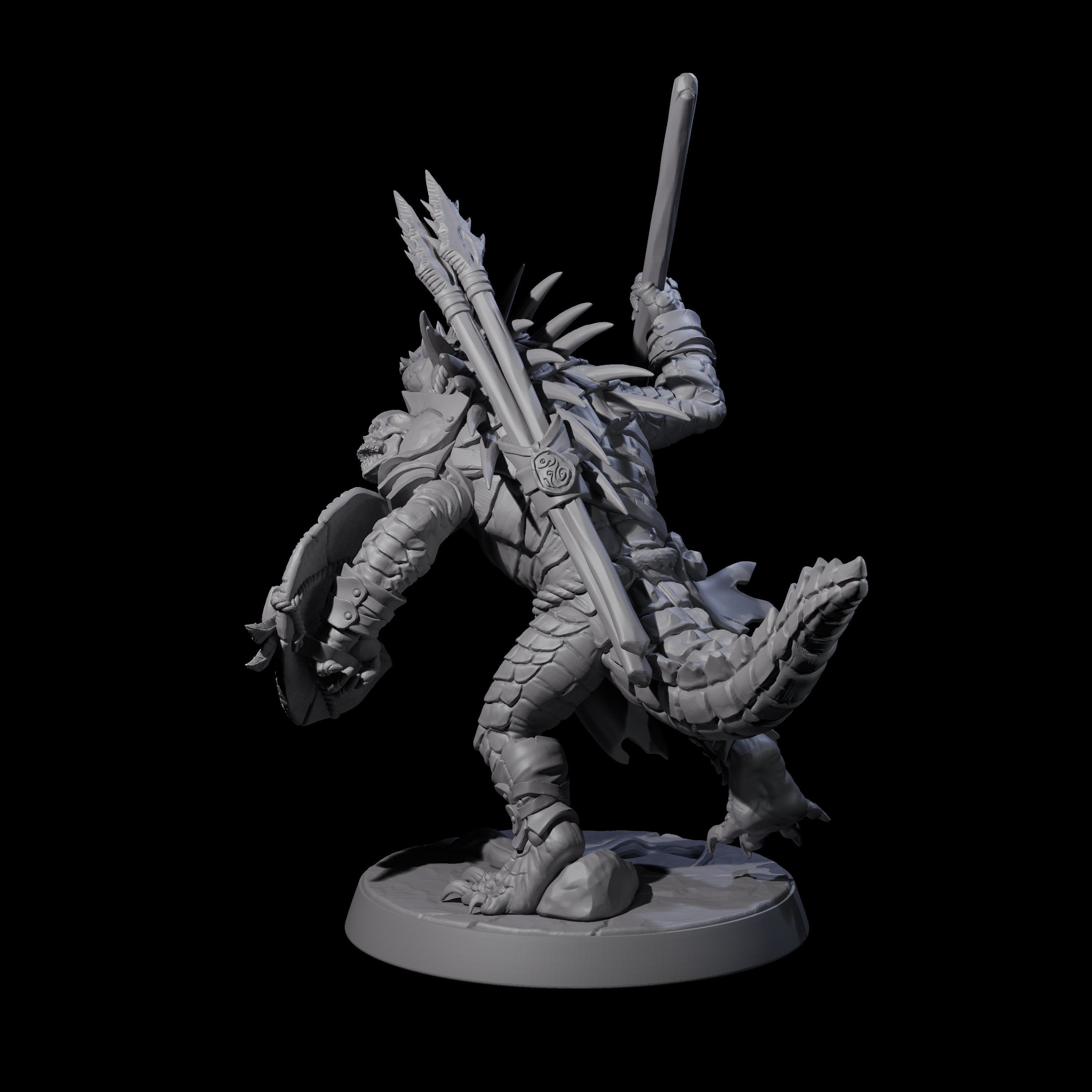Spiky Lizardfolk B Miniature for Dungeons and Dragons, Pathfinder or other TTRPGs