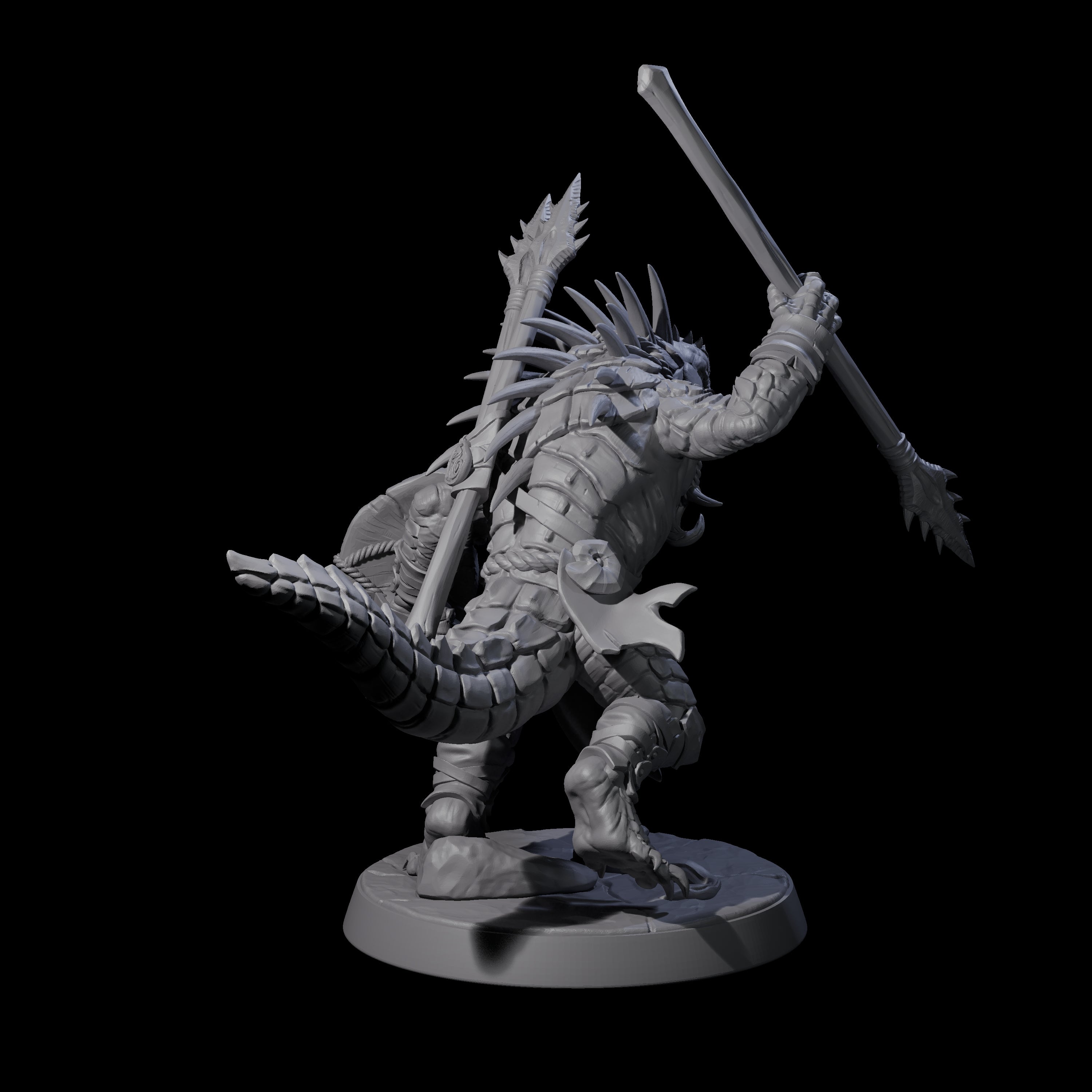 Spiky Lizardfolk B Miniature for Dungeons and Dragons, Pathfinder or other TTRPGs