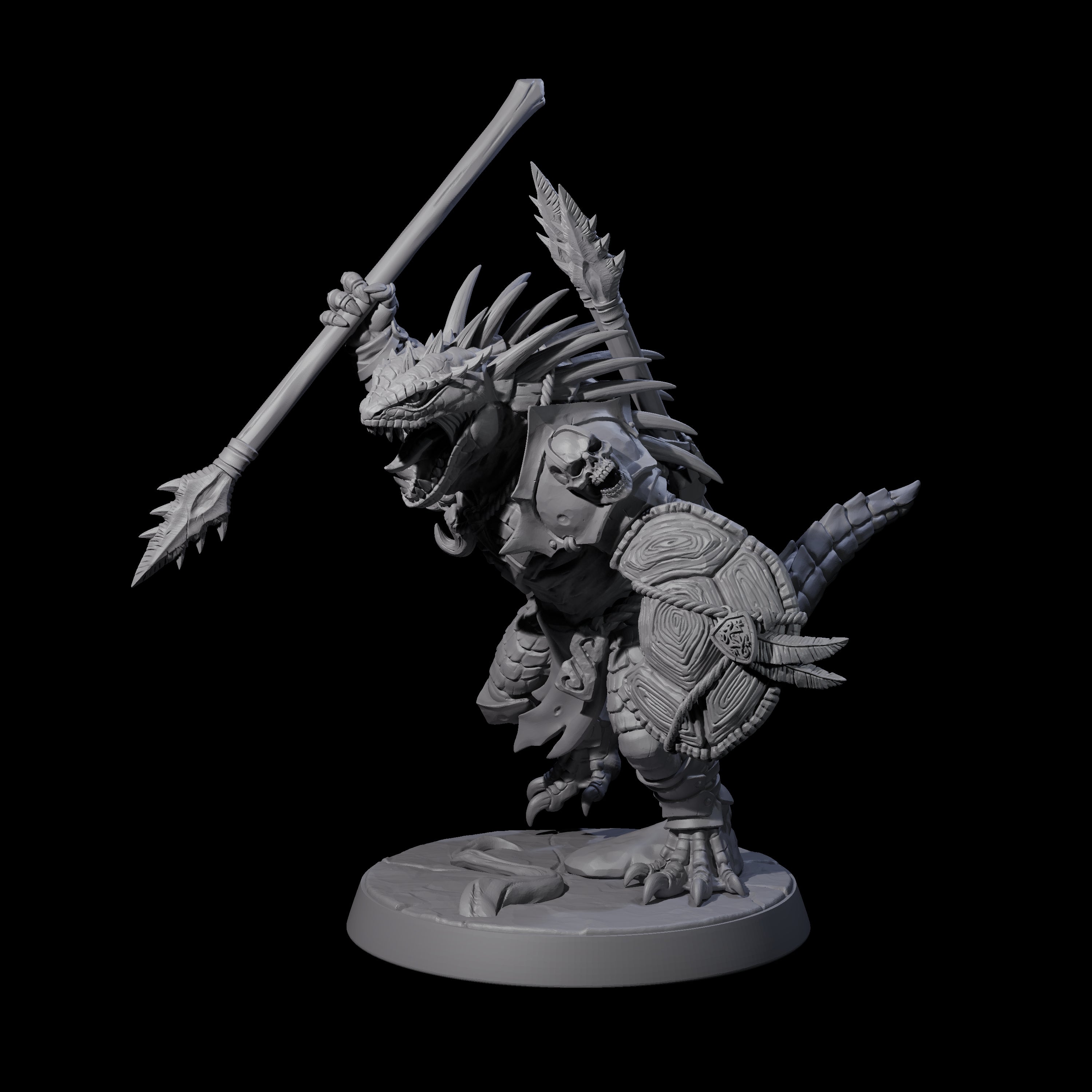 Spiky Lizardfolk B Miniature for Dungeons and Dragons, Pathfinder or other TTRPGs