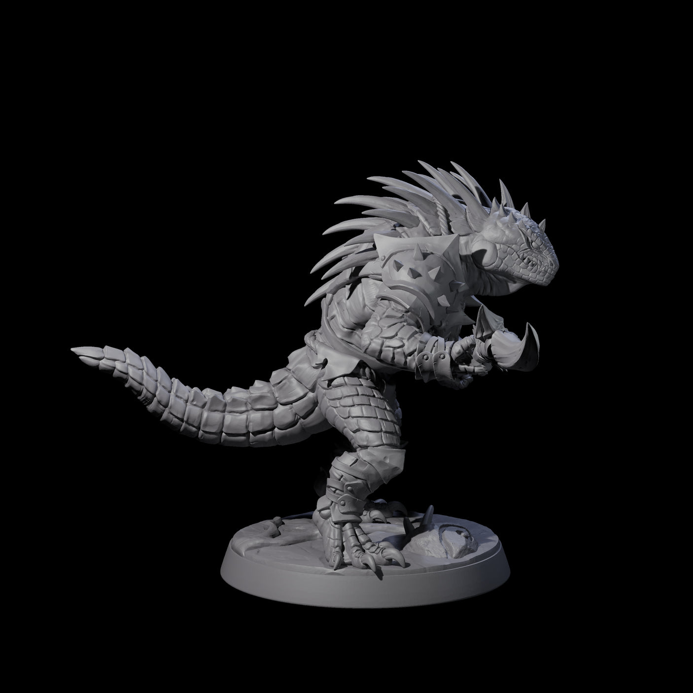 Spiky Lizardfolk C Miniature for Dungeons and Dragons, Pathfinder or other TTRPGs