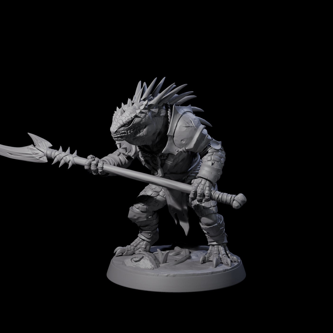 Spiky Lizardfolk C Miniature for Dungeons and Dragons, Pathfinder or other TTRPGs