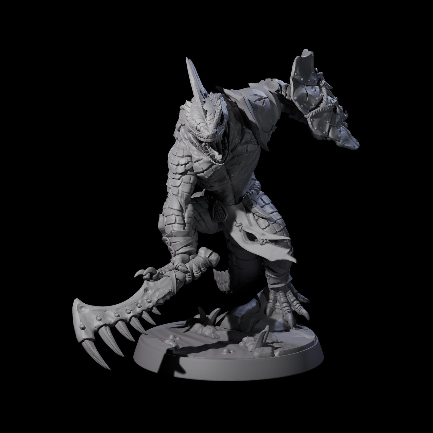 Spiky Lizardfolk D Miniature for Dungeons and Dragons, Pathfinder or other TTRPGs