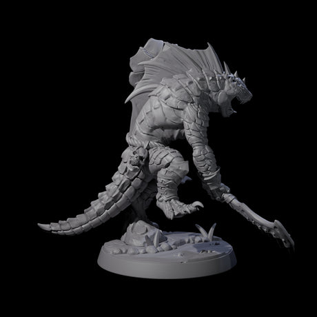 Spiky Lizardfolk D Miniature for Dungeons and Dragons, Pathfinder or other TTRPGs